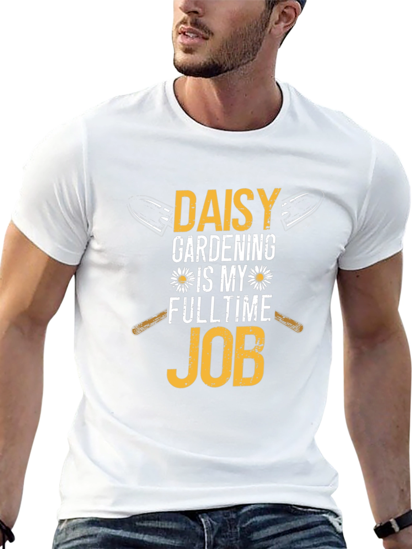 Daisy Gardening Fulltime Job Black T-Shirt