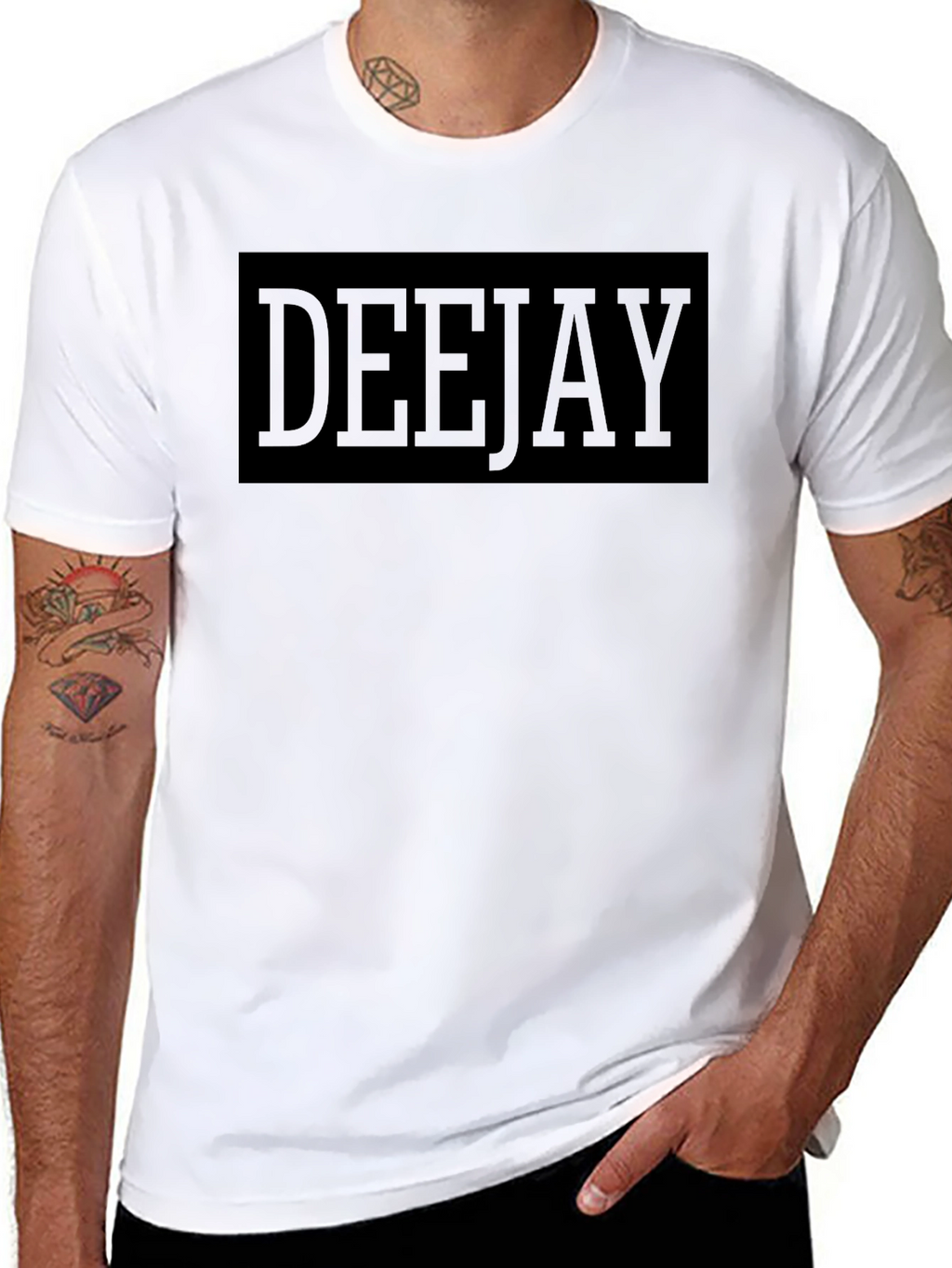 DEEJAY Black Graphic Tee - Stylish & Trendy