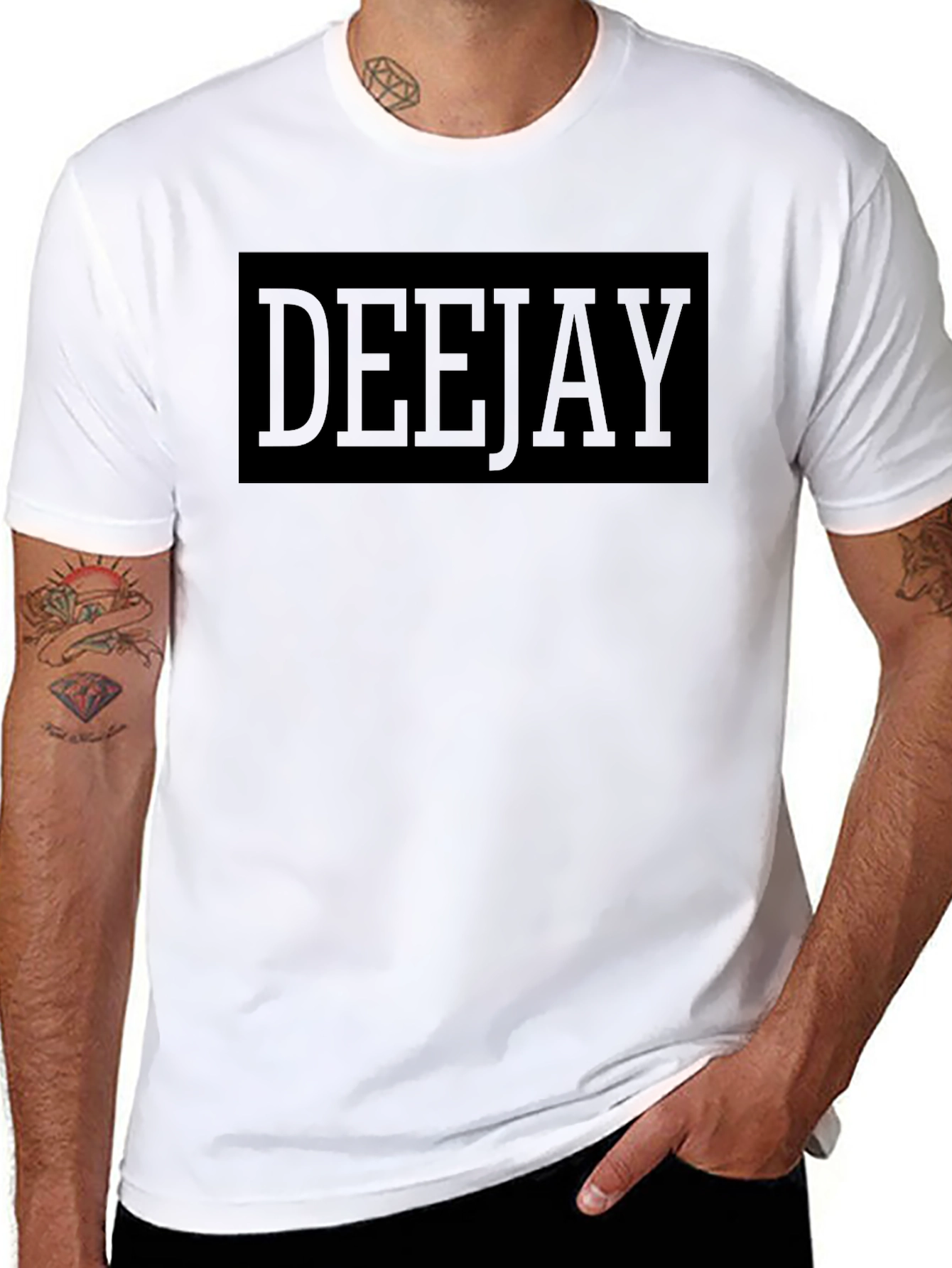 DEEJAY Black Graphic Tee - Stylish & Trendy