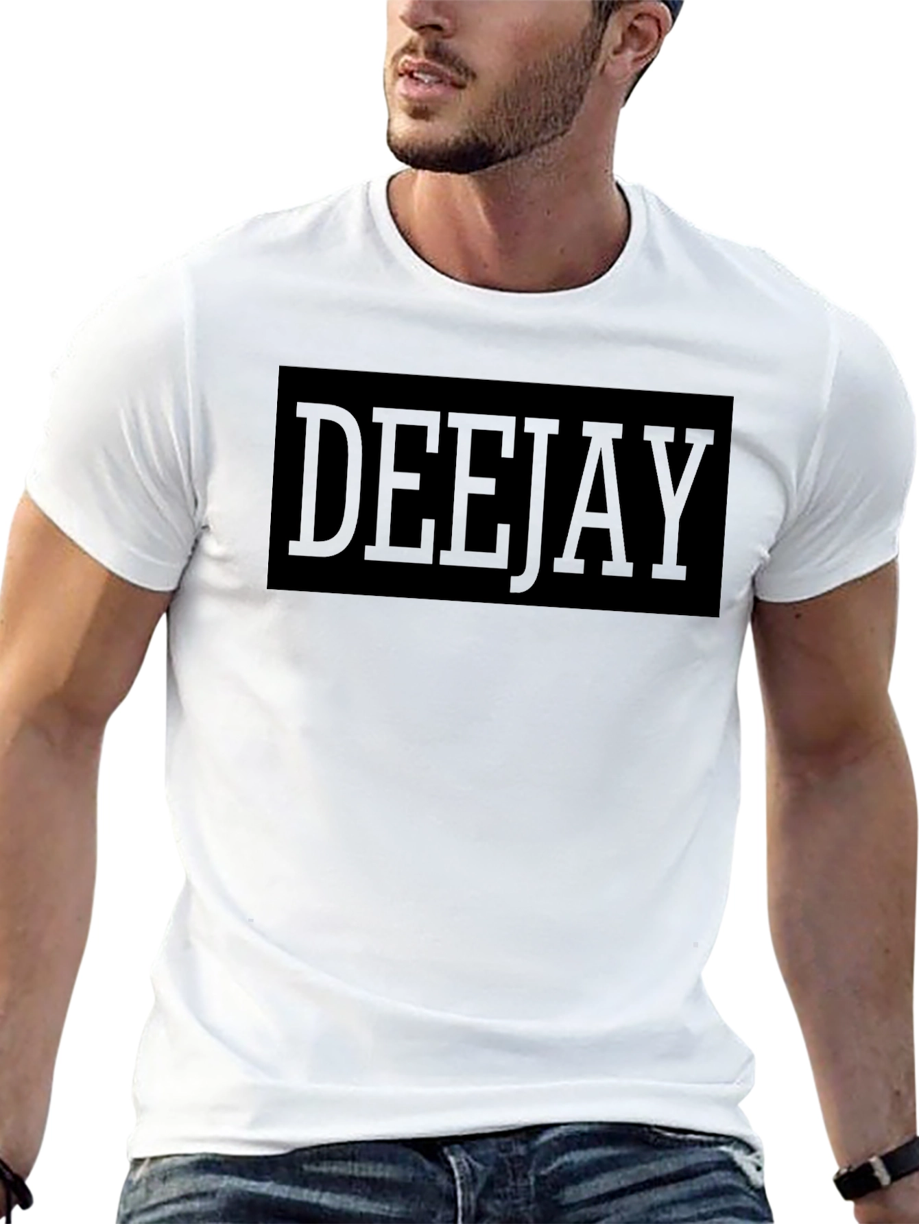 DEEJAY Black Graphic Tee - Stylish & Trendy