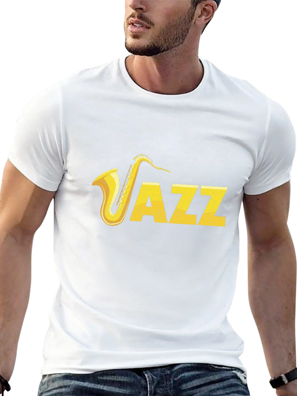 Jazz Saxophone Black T-Shirt - Music Lover Tee