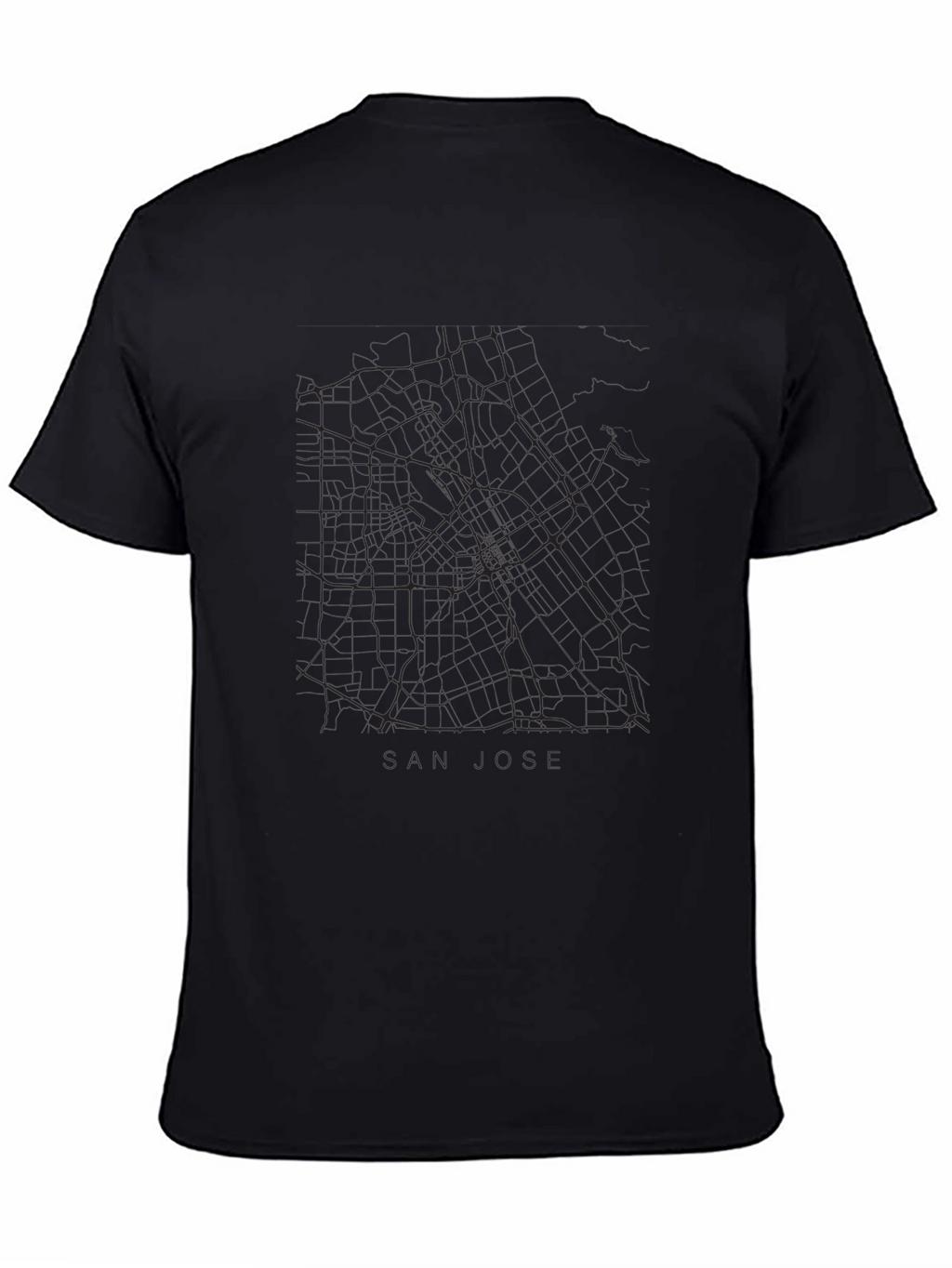 San Jose City Map T-Shirt - Black
