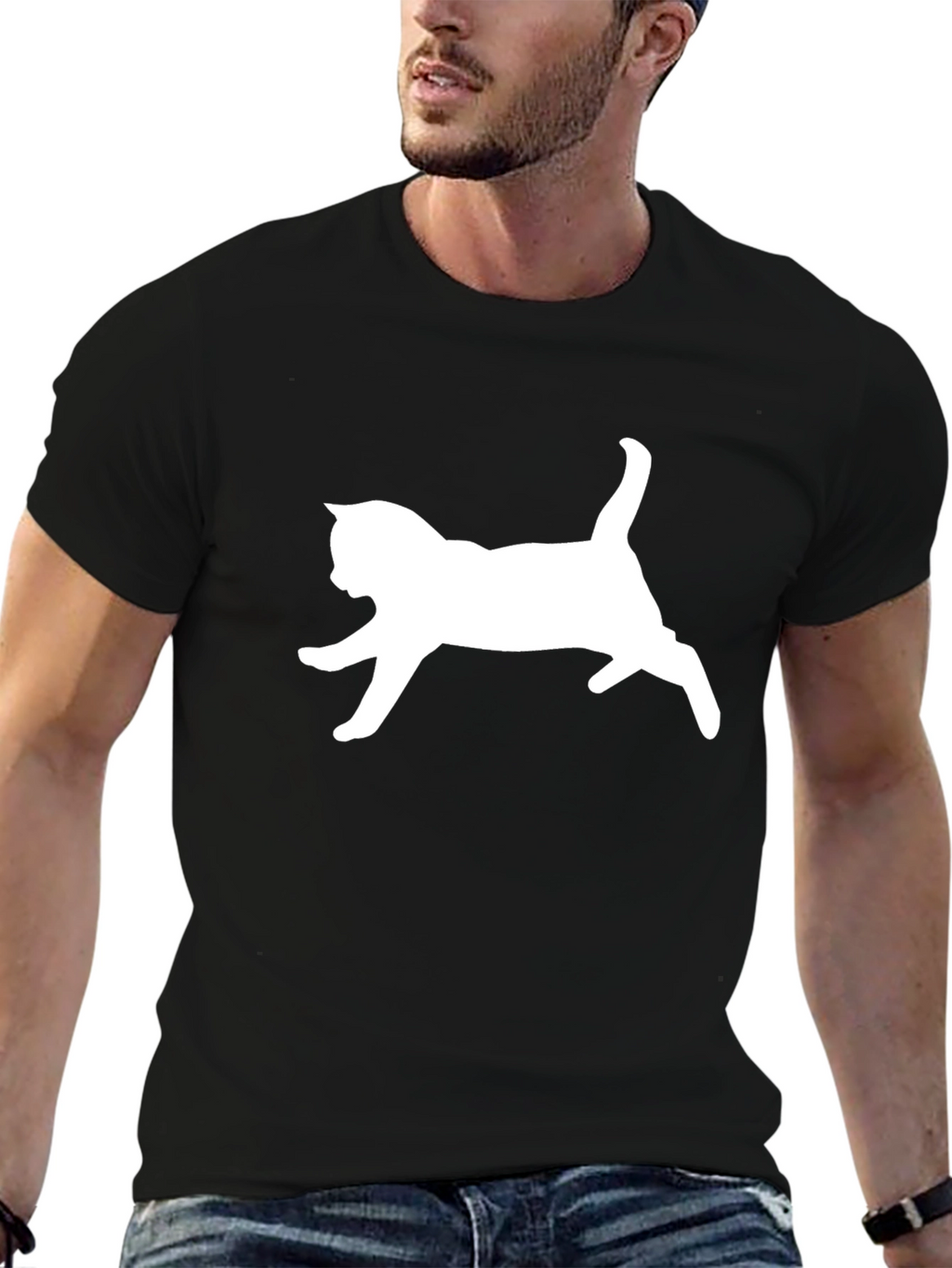 Black Cat Silhouette T-Shirt
