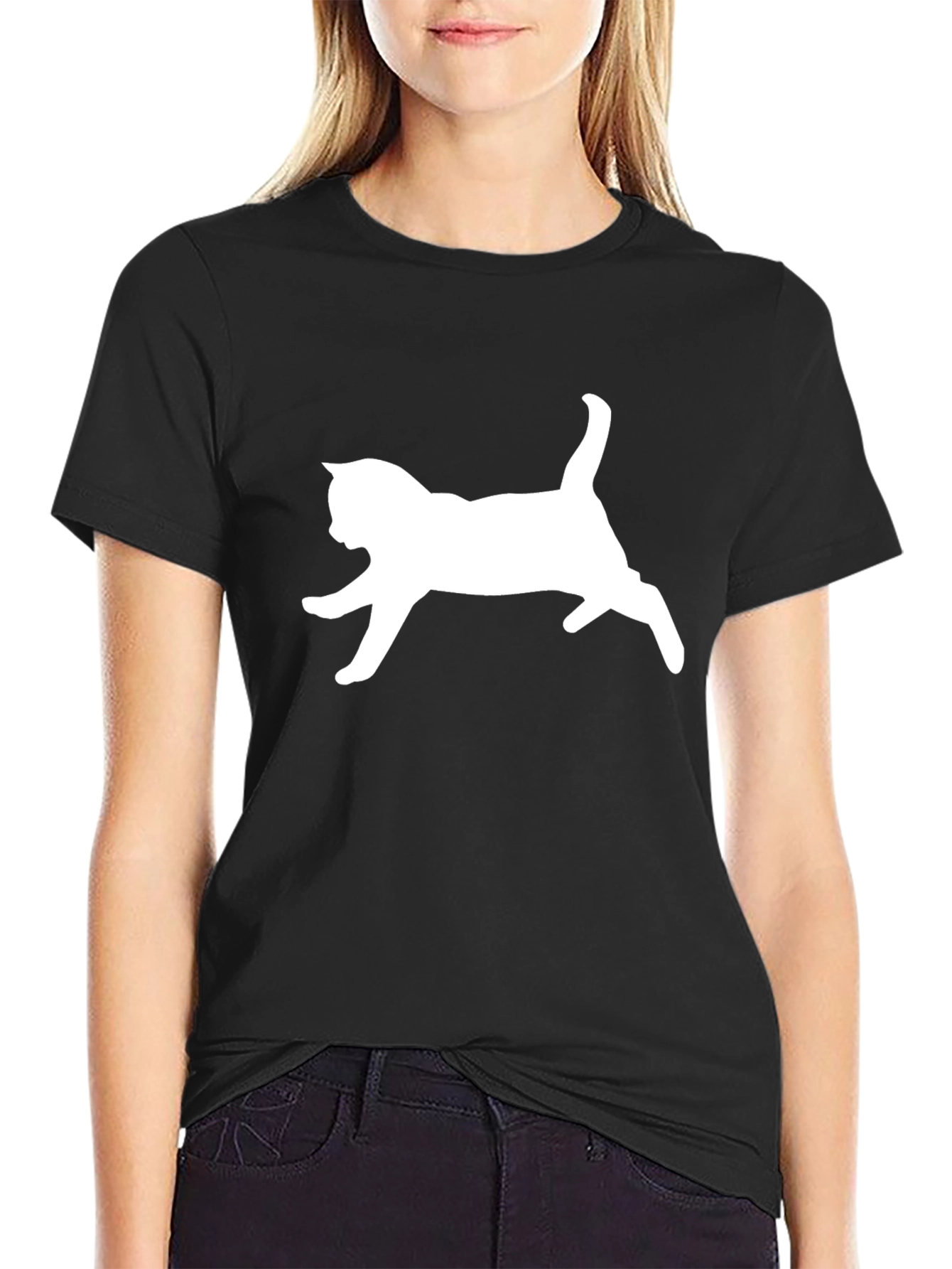 Black Cat Silhouette T-Shirt