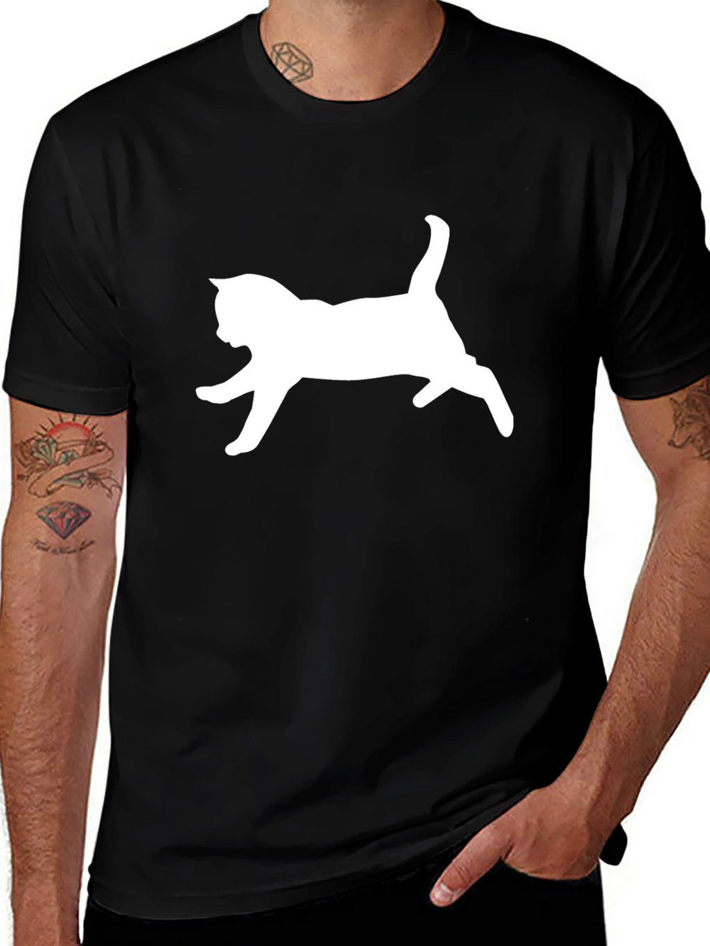 Black Cat Silhouette T-Shirt