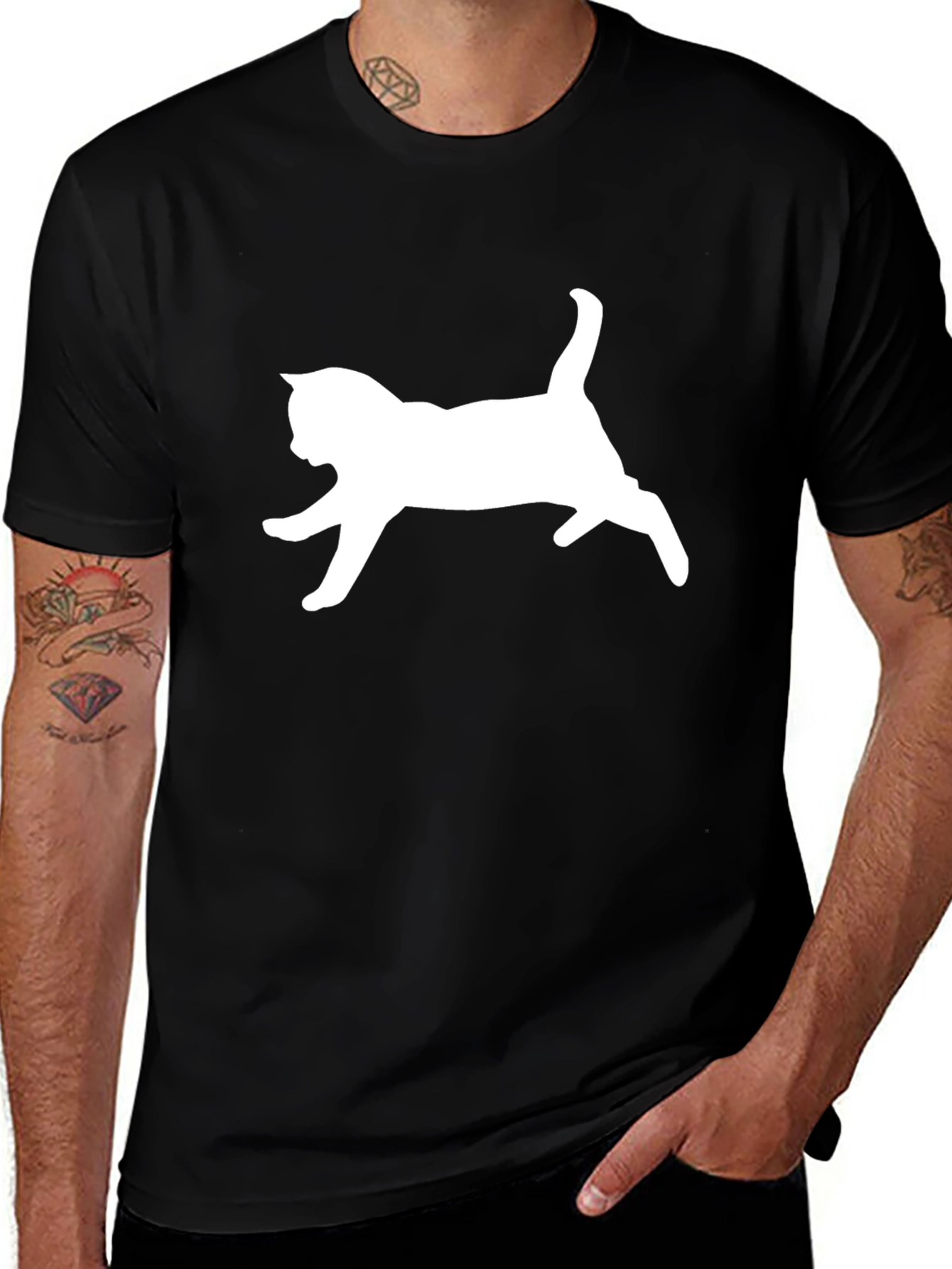 Black Cat Silhouette T-Shirt