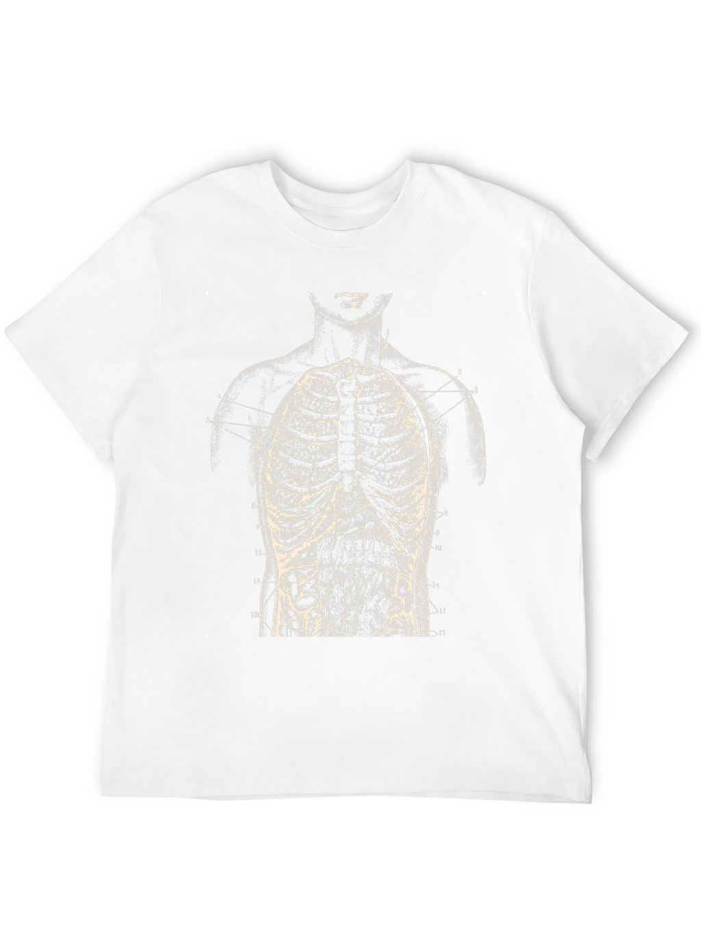 Anatomical Rib Cage Print Black T-Shirt