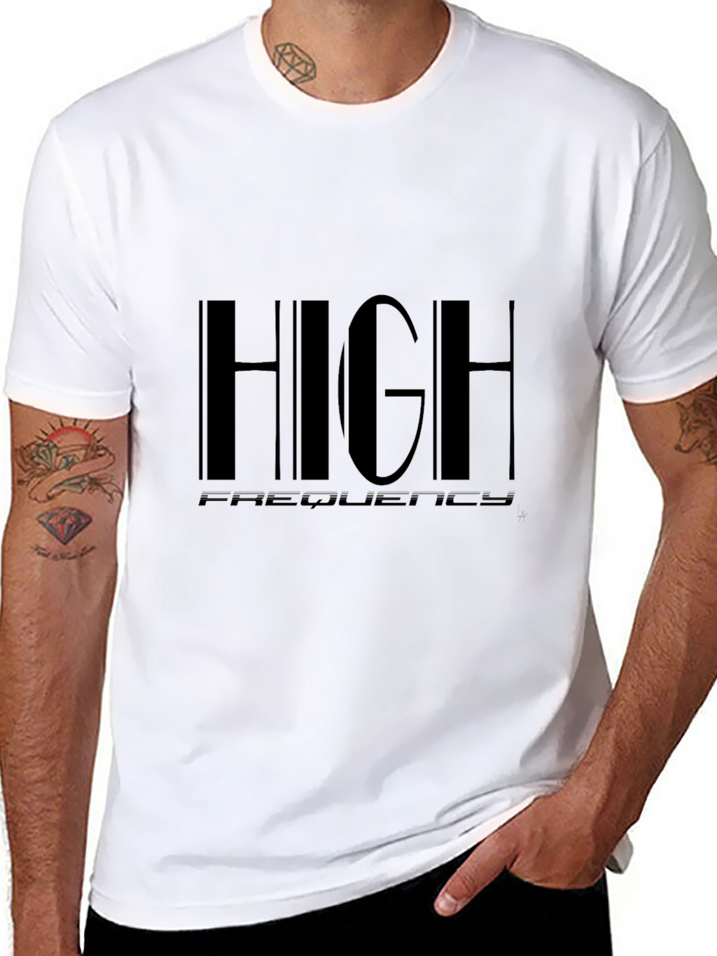 High Frequency Graphic Black T-Shirt