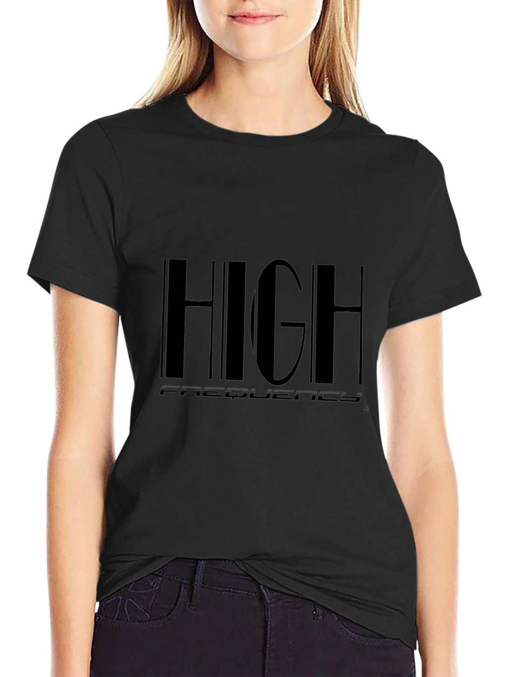 High Frequency Graphic Black T-Shirt
