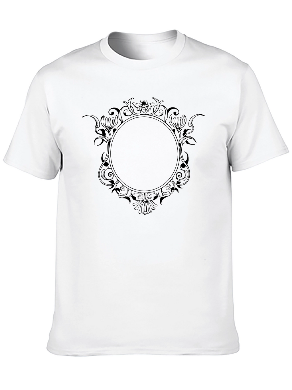 Mens Black T-Shirt with Ornate Circle Design
