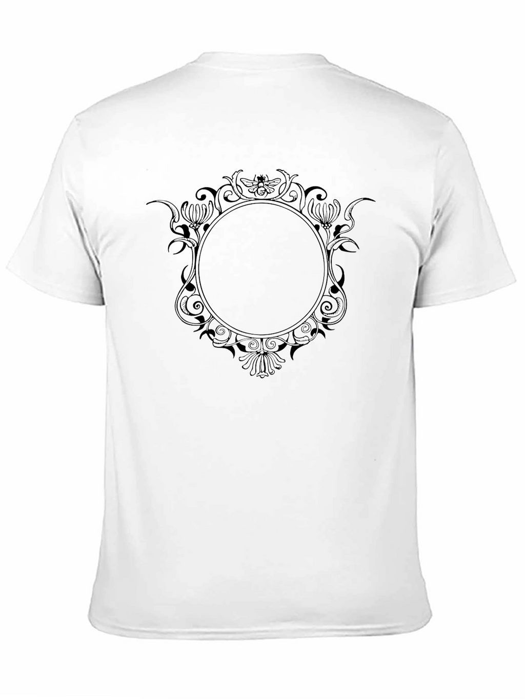 Mens Black T-Shirt with Ornate Circle Design