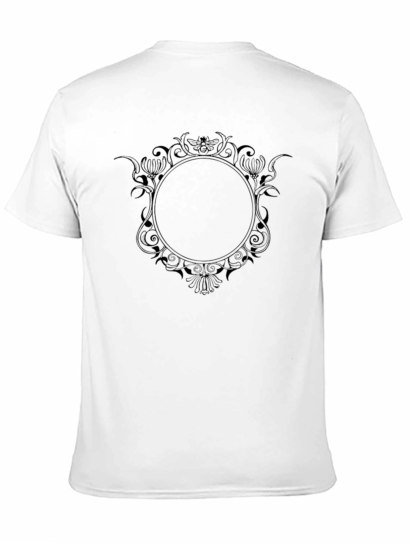 Mens Black T-Shirt with Ornate Circle Design