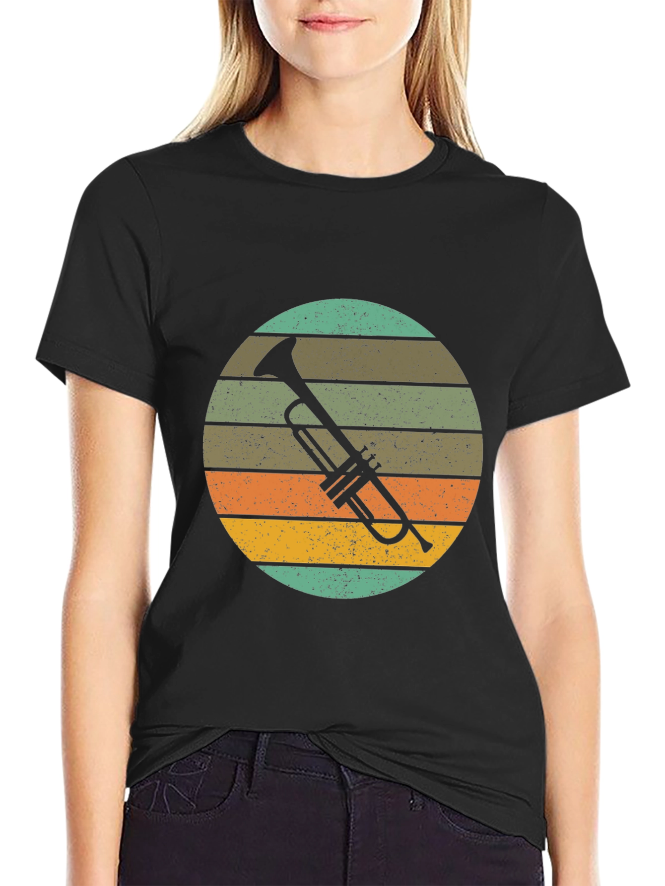 Vintage Trumpet Graphic Tee - Retro Music Lover Shirt