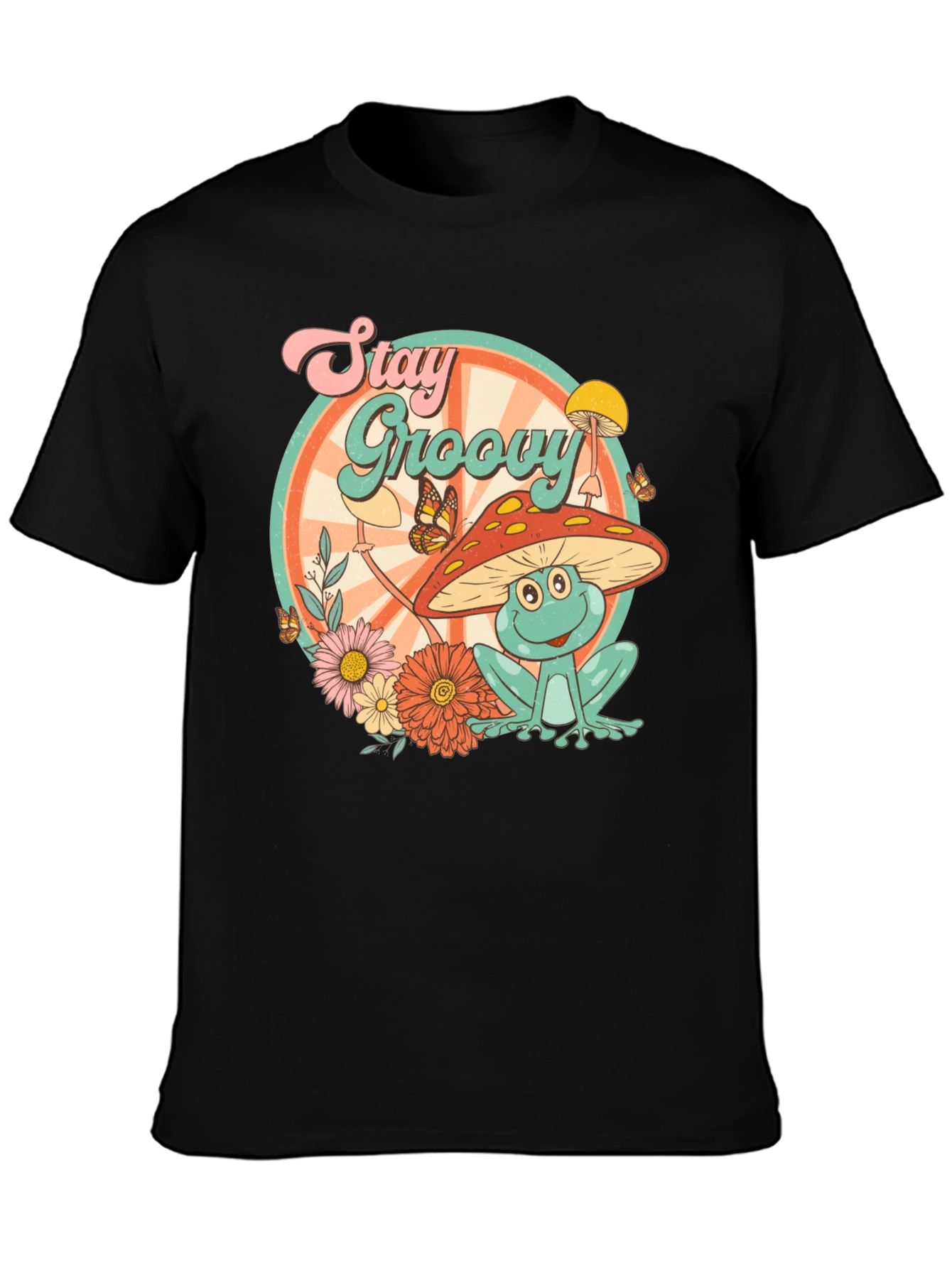Stay Groovy Frog Graphic T-Shirt