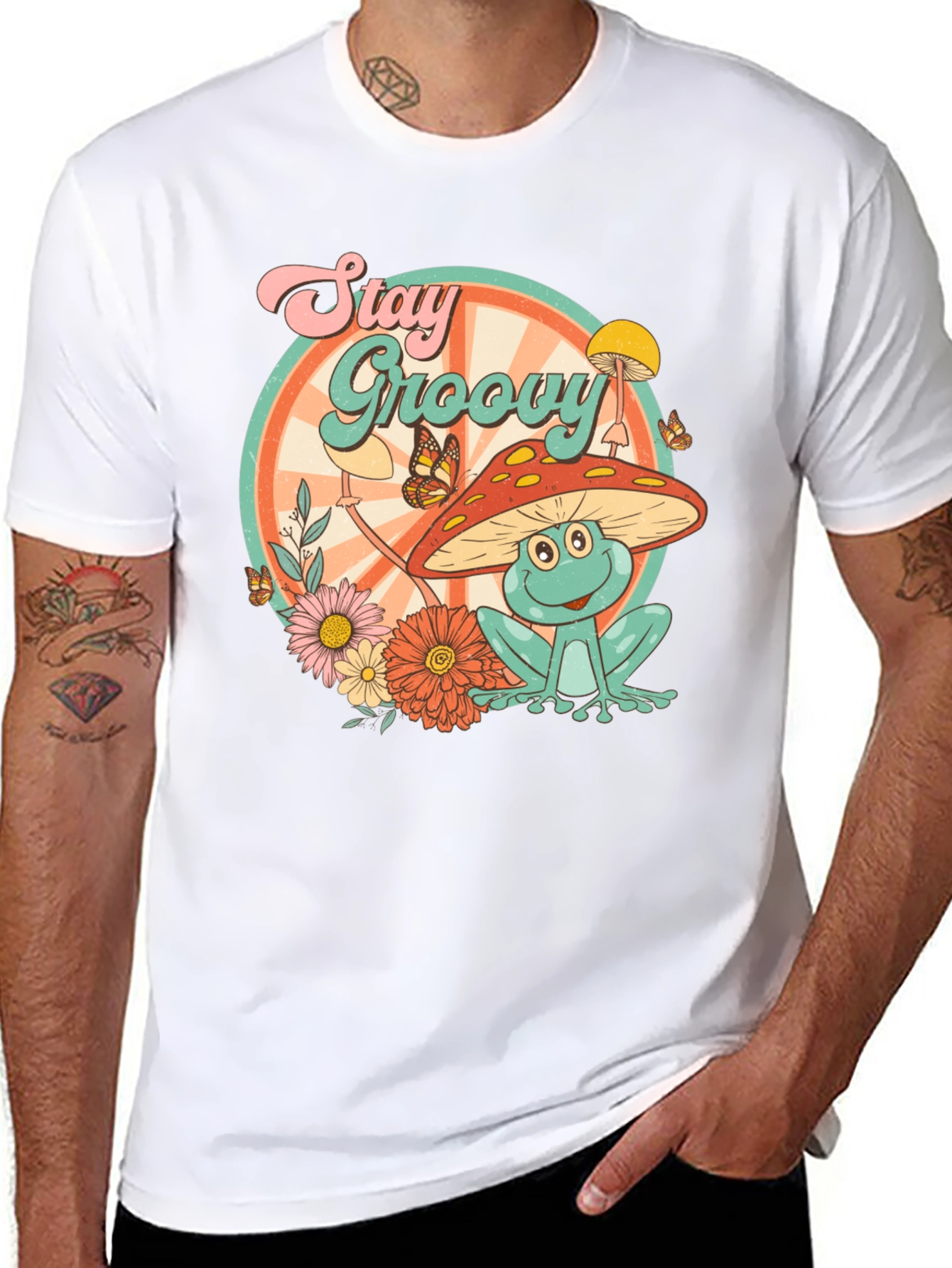 Stay Groovy Frog Graphic T-Shirt