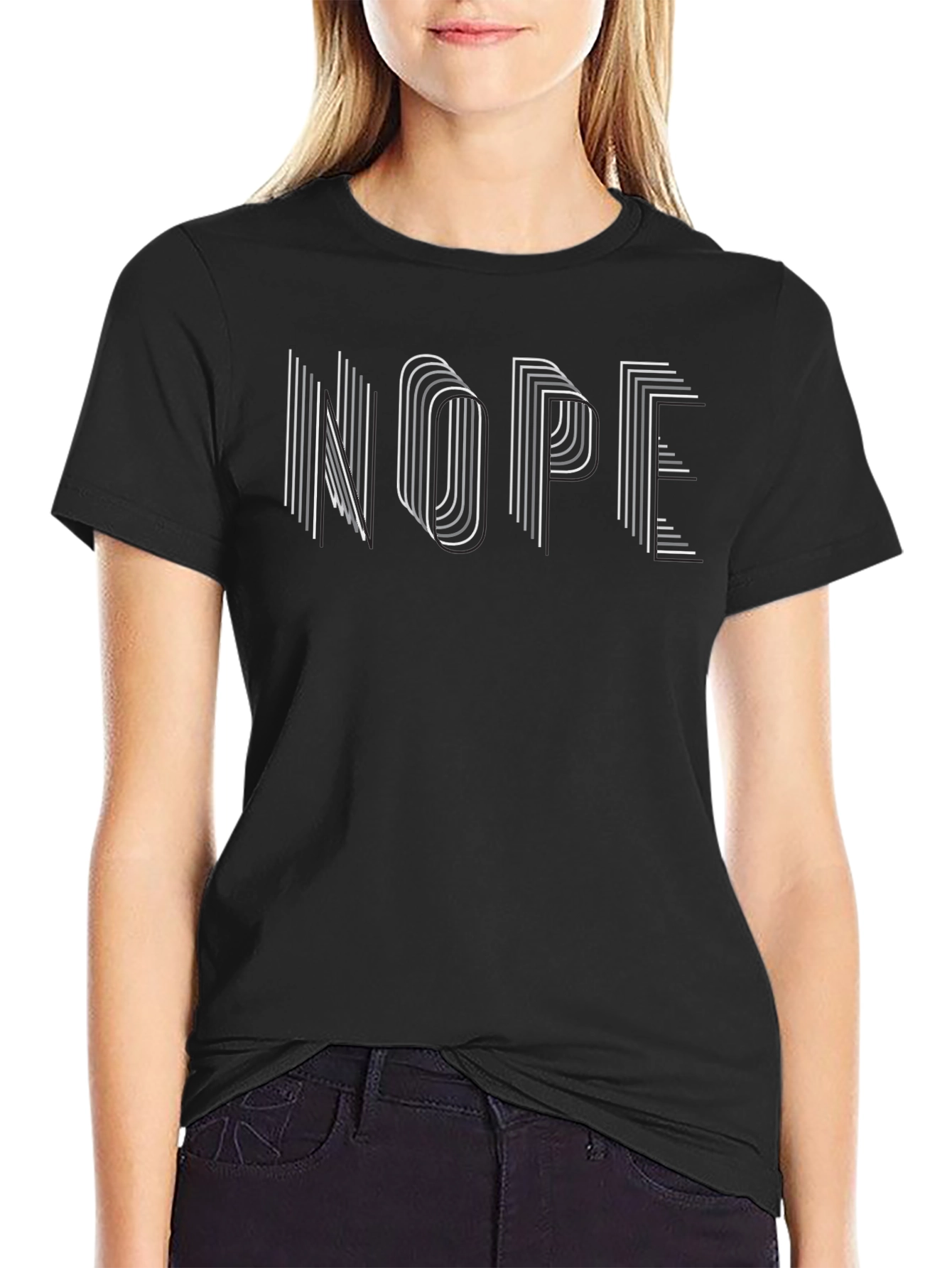 Nope Graphic Tee - Mens Short Sleeve Crew Neck T-Shirt