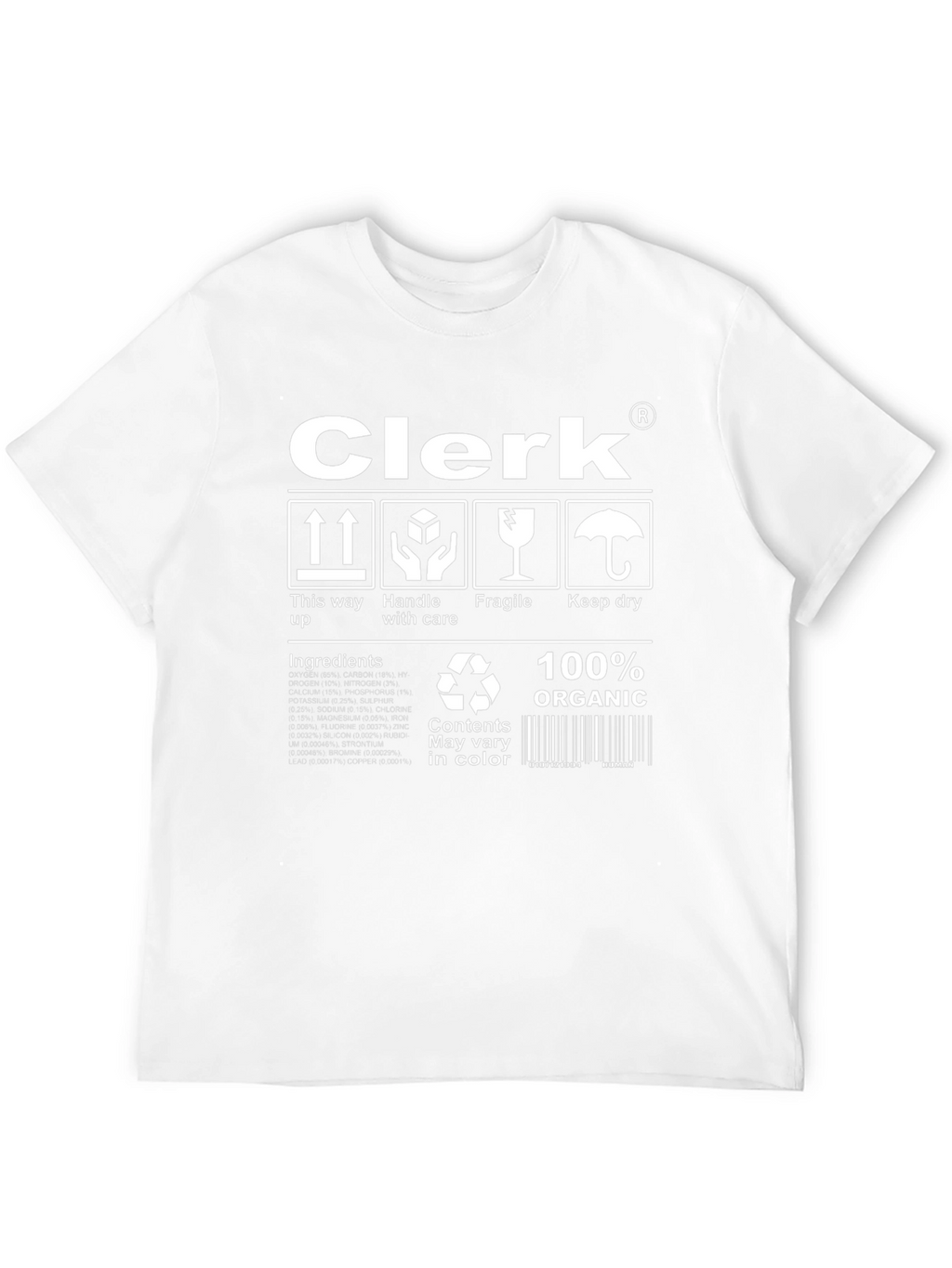 Clerk Organic Cotton T-Shirt Funny Handle with Care