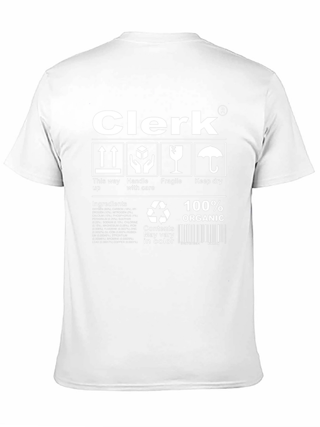 Clerk Organic Cotton T-Shirt Funny Handle with Care