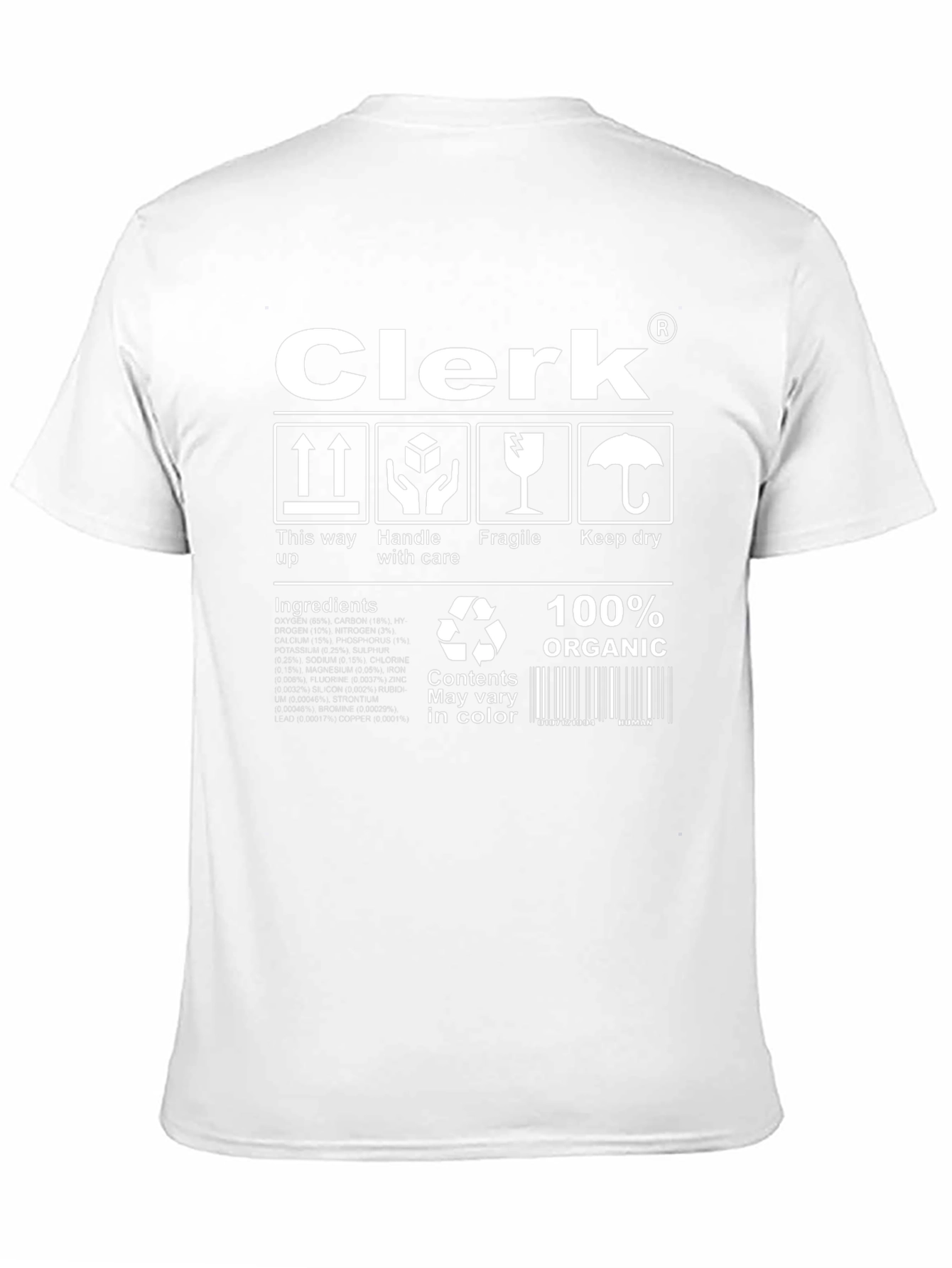 Clerk Organic Cotton T-Shirt Funny Handle with Care