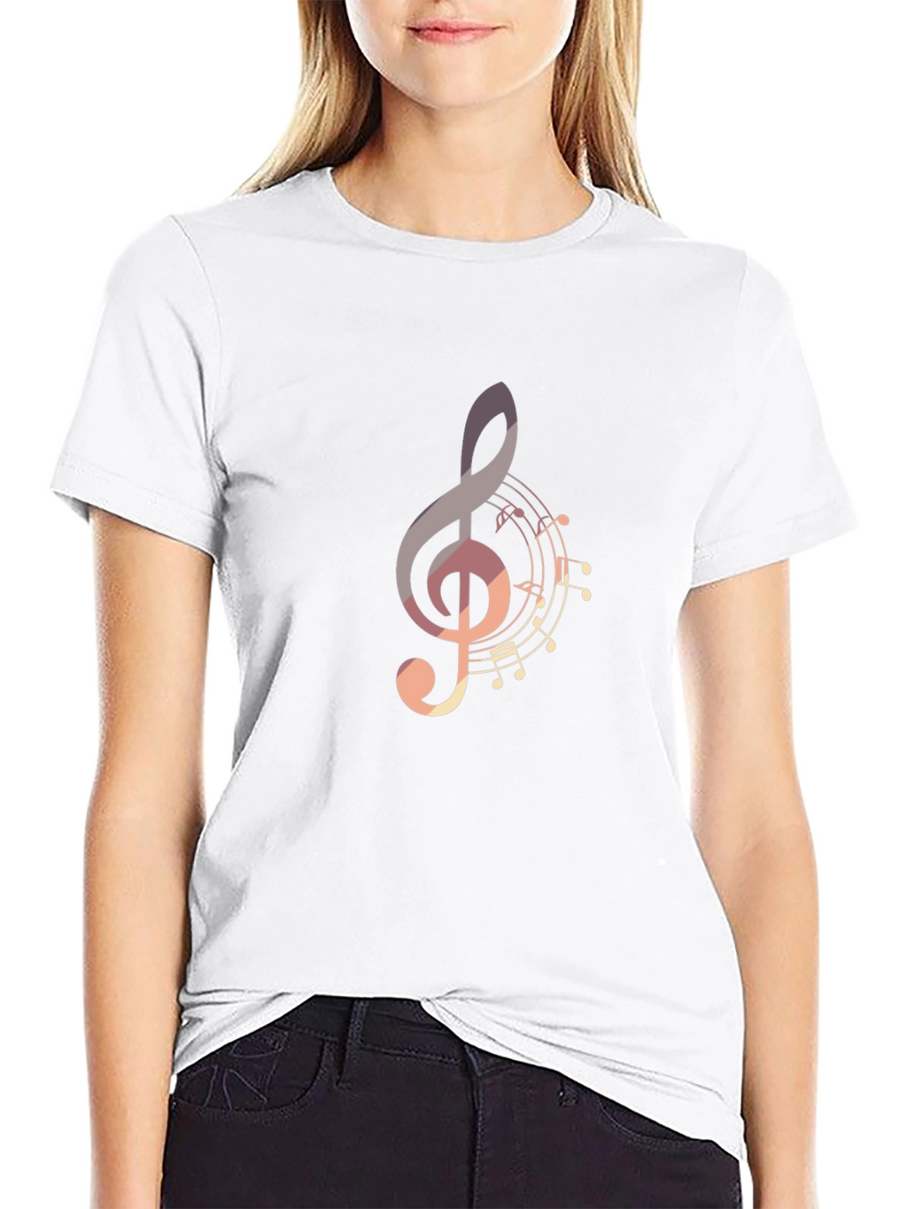 Musical Note Graphic Tee - Stylish Black T-Shirt