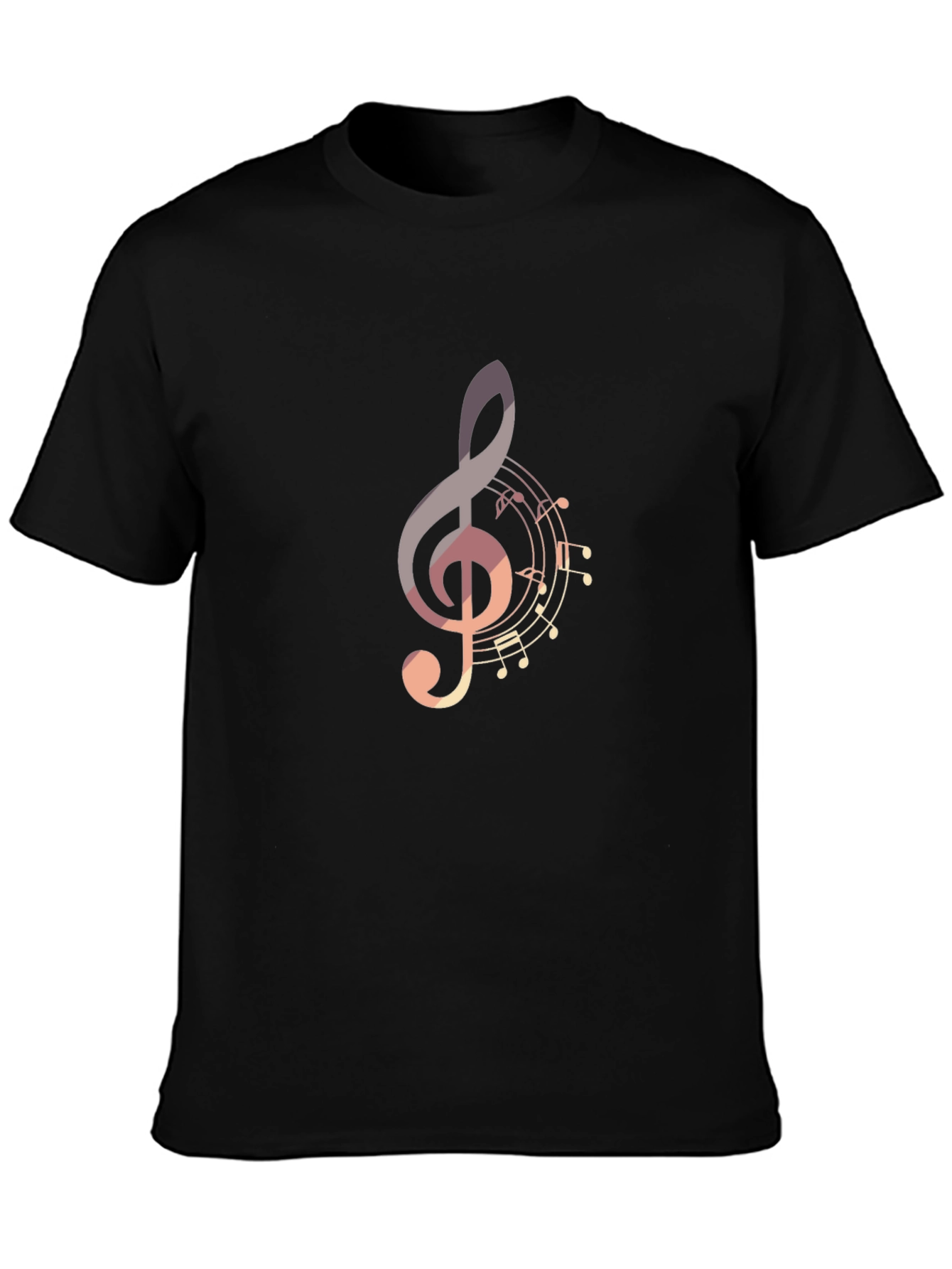Musical Note Graphic Tee - Stylish Black T-Shirt
