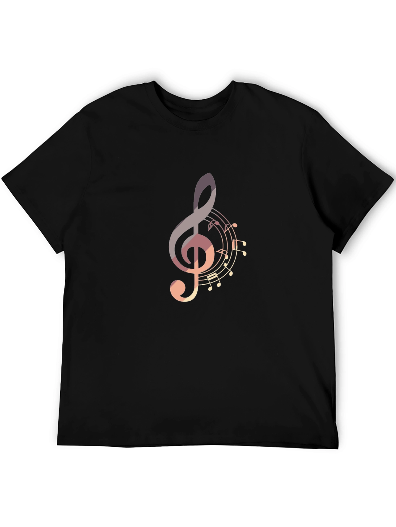 Musical Note Graphic Tee - Stylish Black T-Shirt