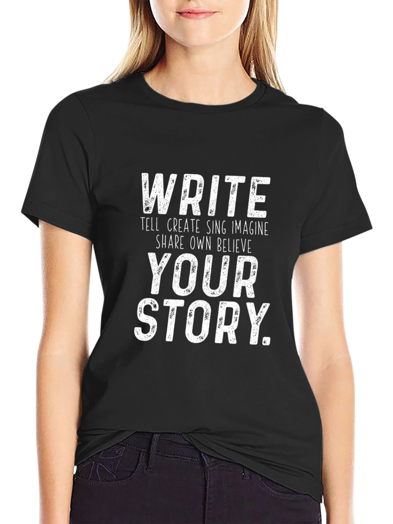 Write Your Story T-Shirt - Motivational Black Tee