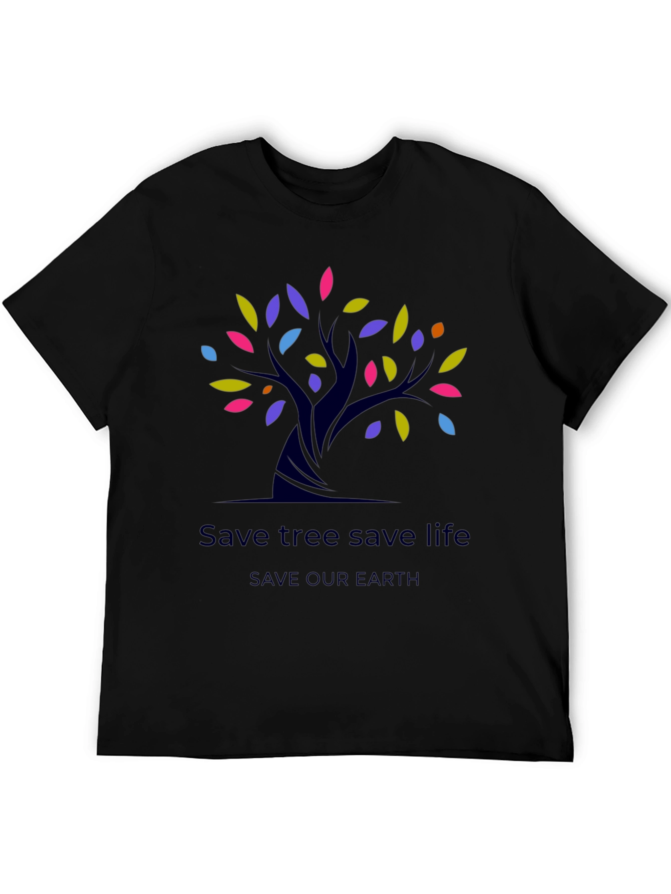 Eco-Friendly Save Tree Save Life Black T-Shirt
