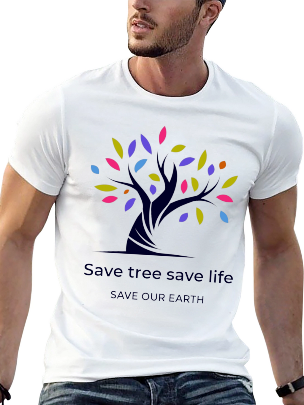Eco-Friendly Save Tree Save Life Black T-Shirt
