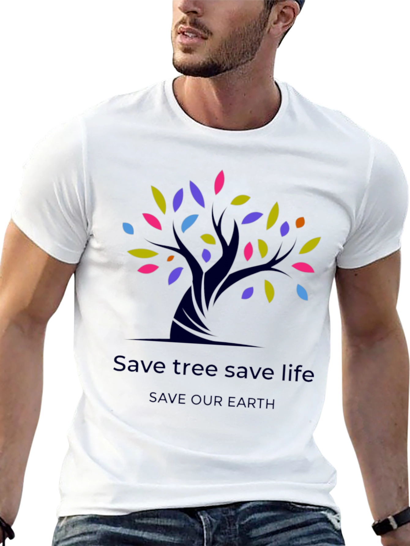 Eco-Friendly Save Tree Save Life Black T-Shirt