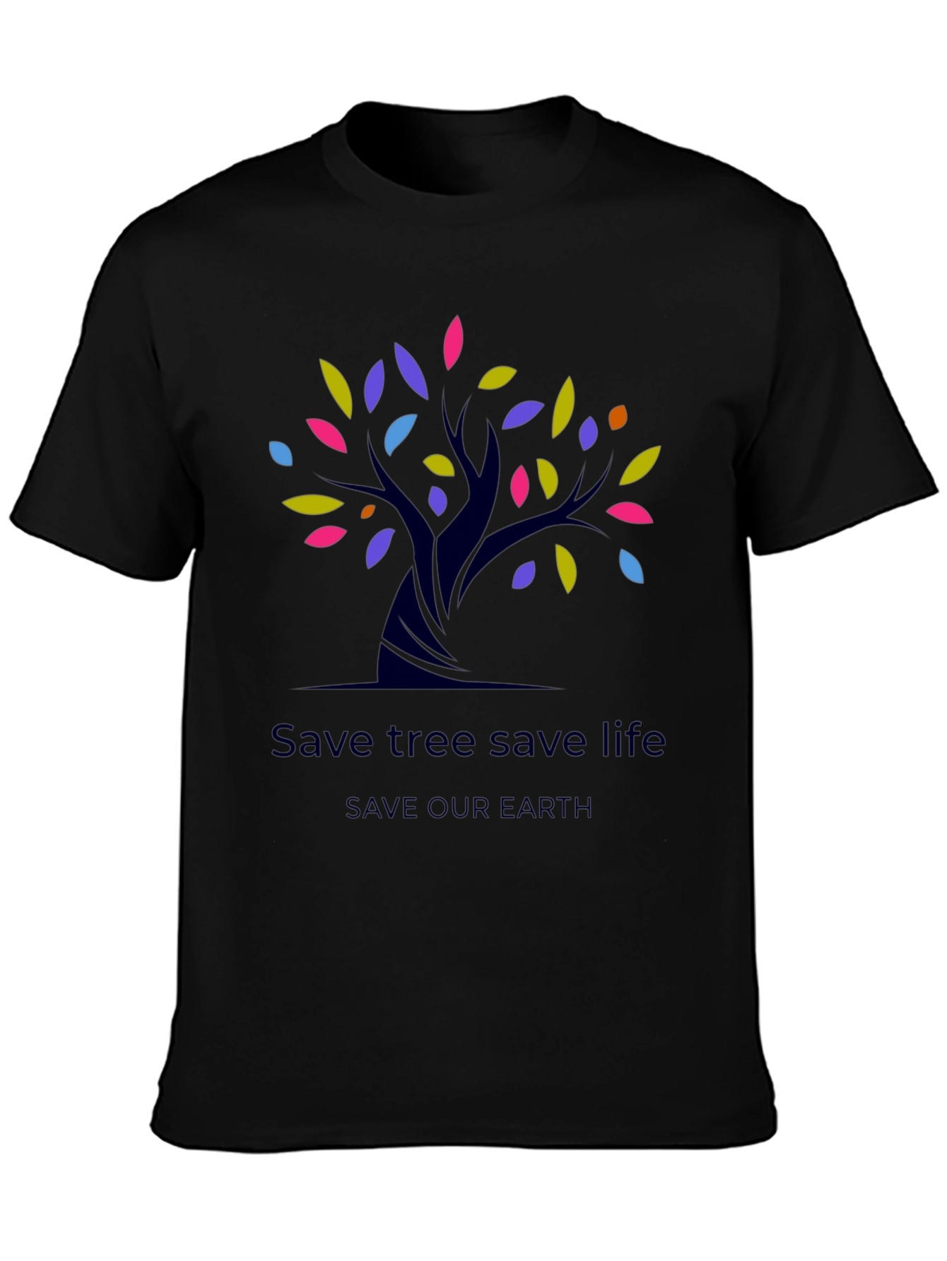 Eco-Friendly Save Tree Save Life Black T-Shirt