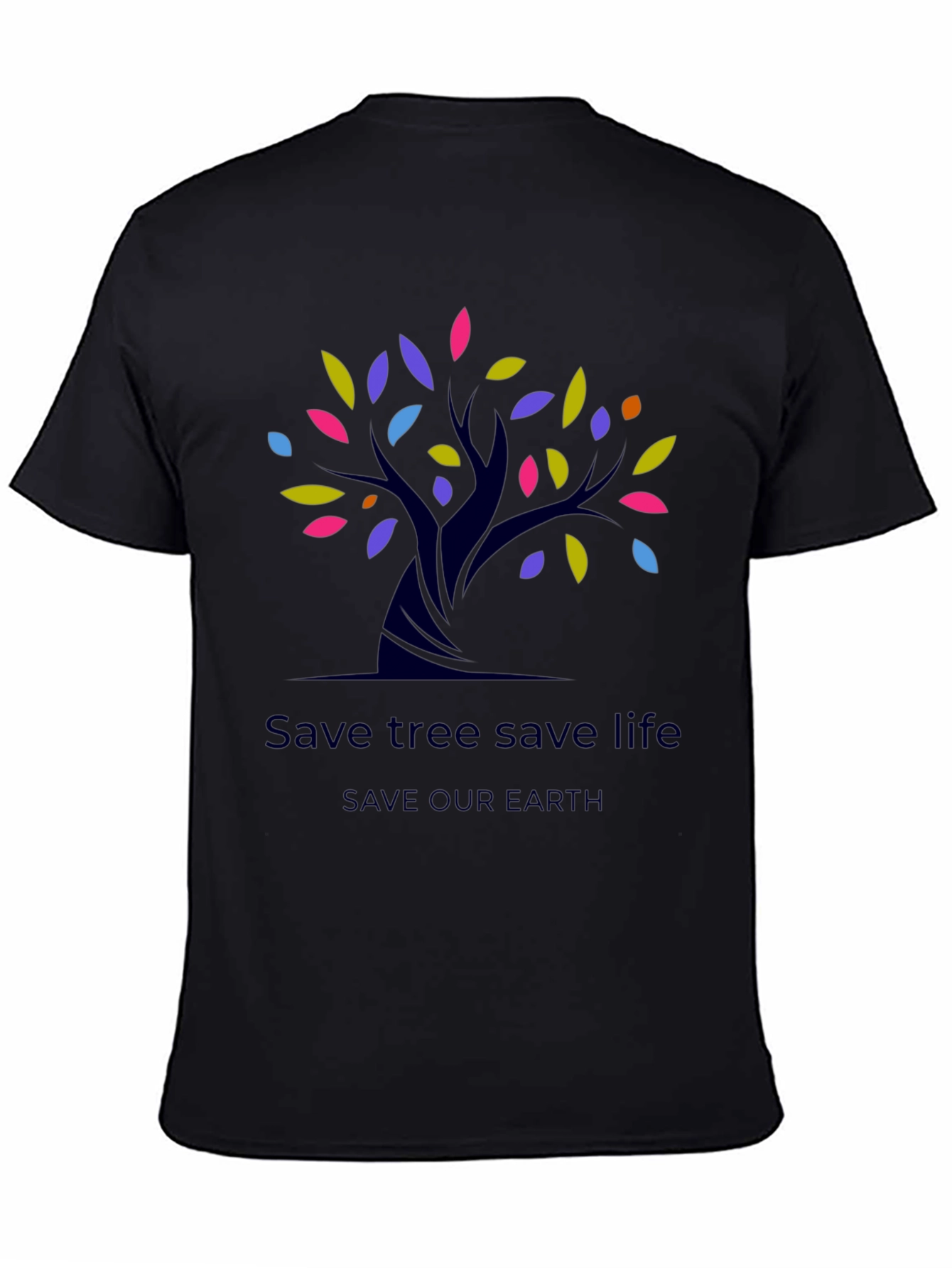 Eco-Friendly Save Tree Save Life Black T-Shirt