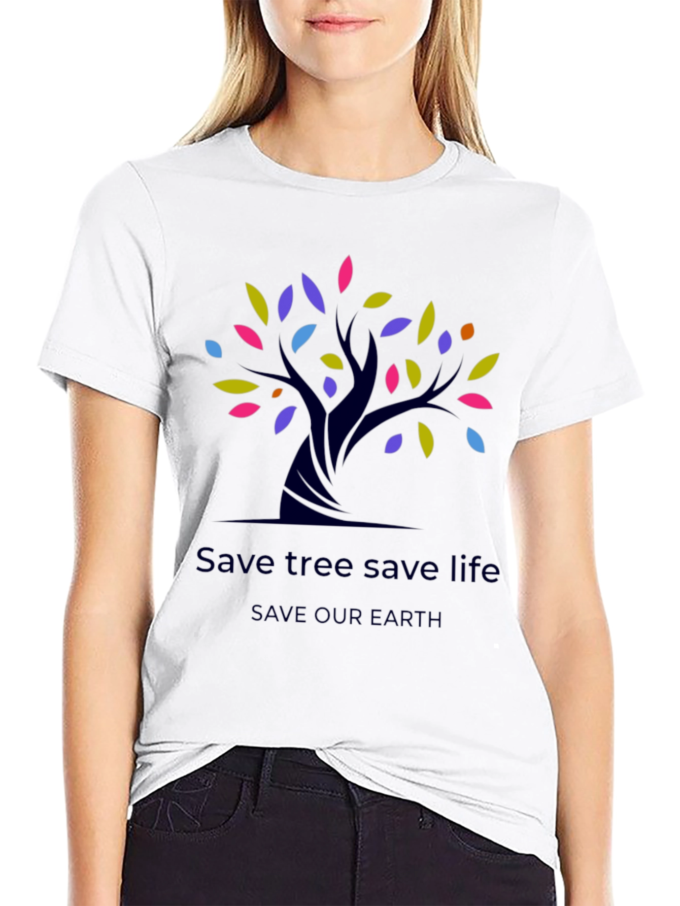 Eco-Friendly Save Tree Save Life Black T-Shirt
