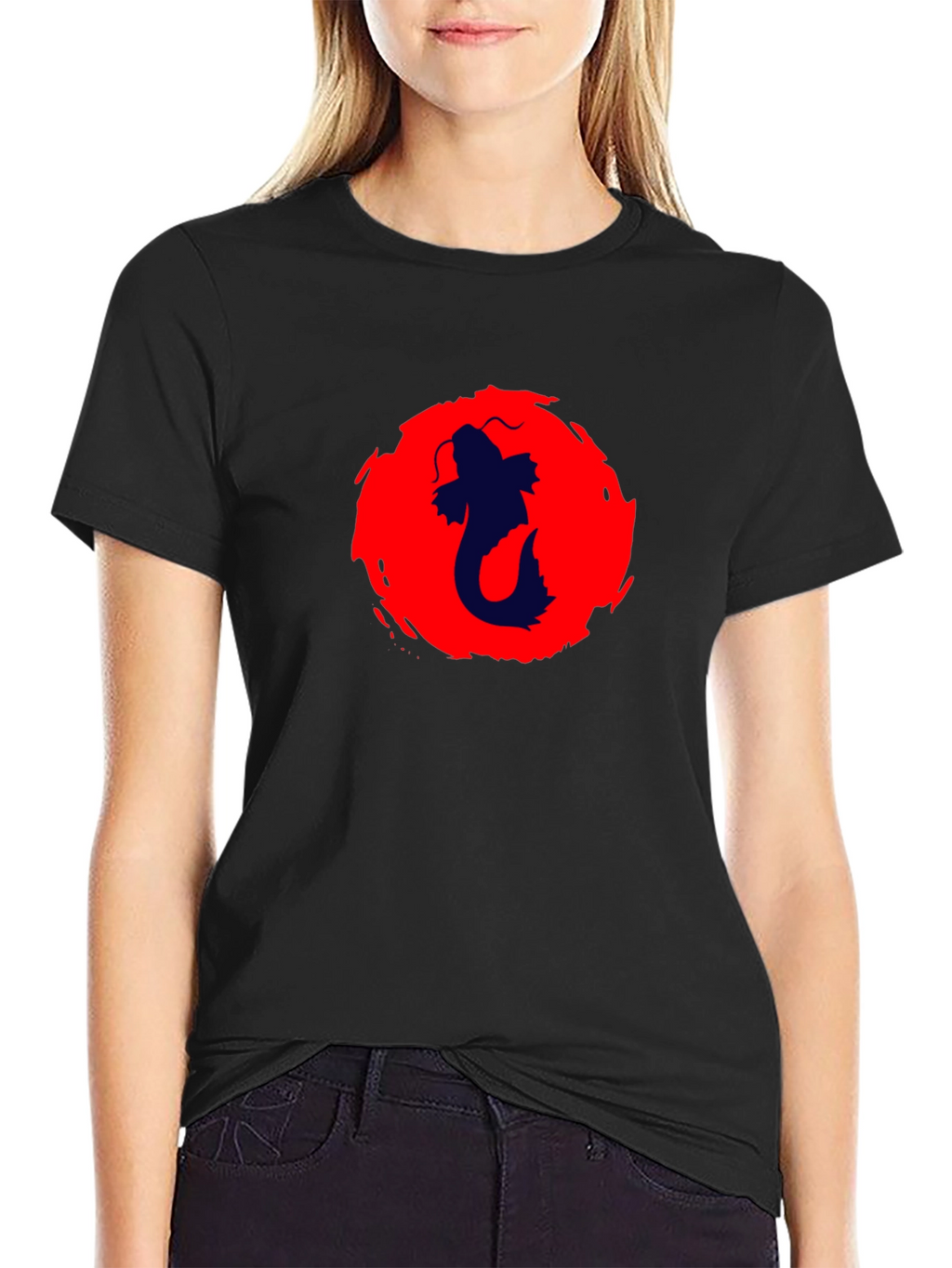 Koi Fish Graphic Black T-Shirt