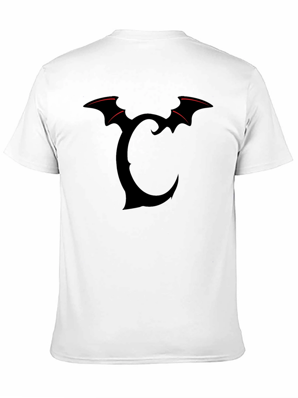 Bat Wing Initial T-Shirt - Dark Gothic Style