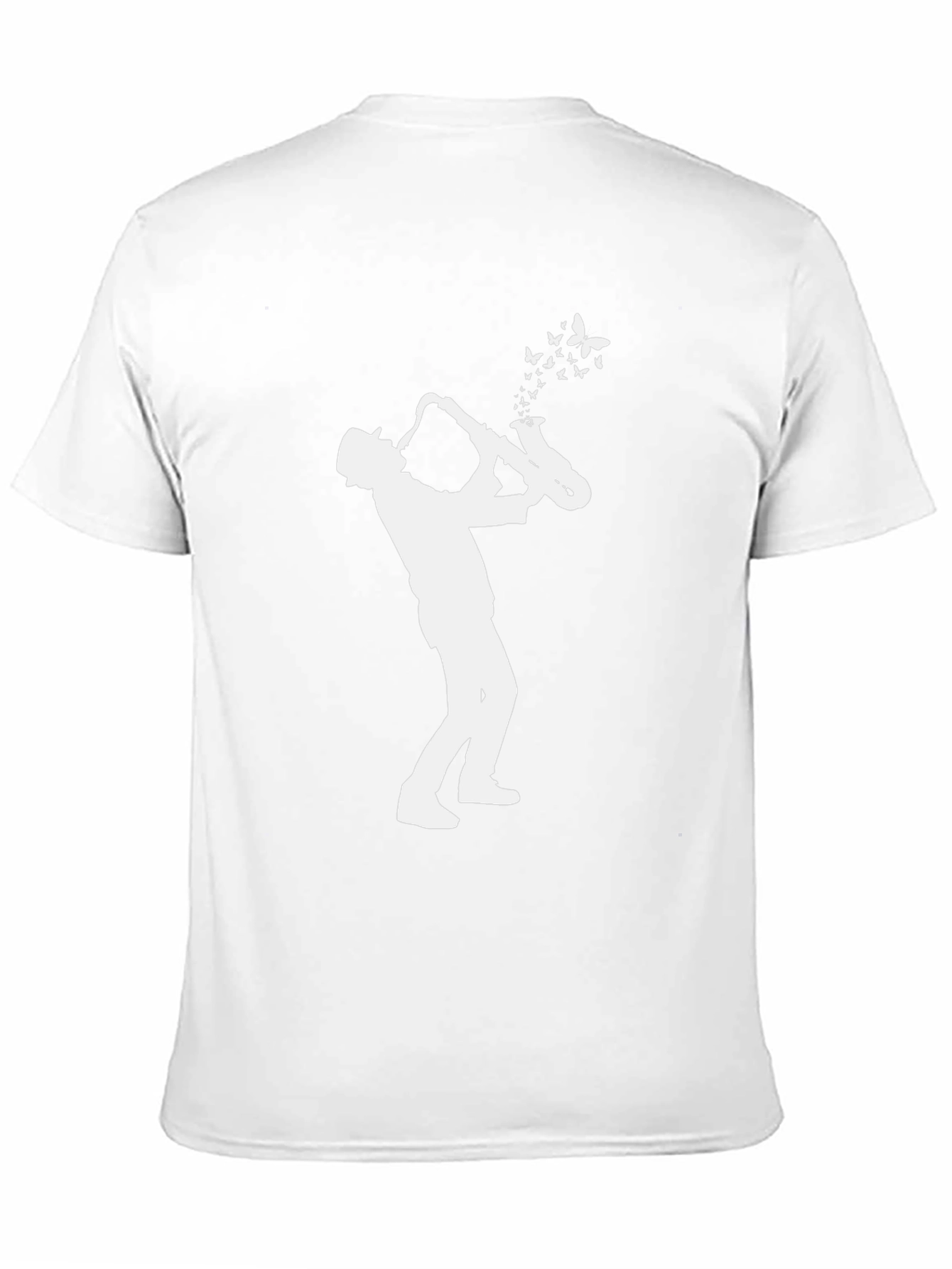 Saxophone Player Butterfly Black T-Shirt