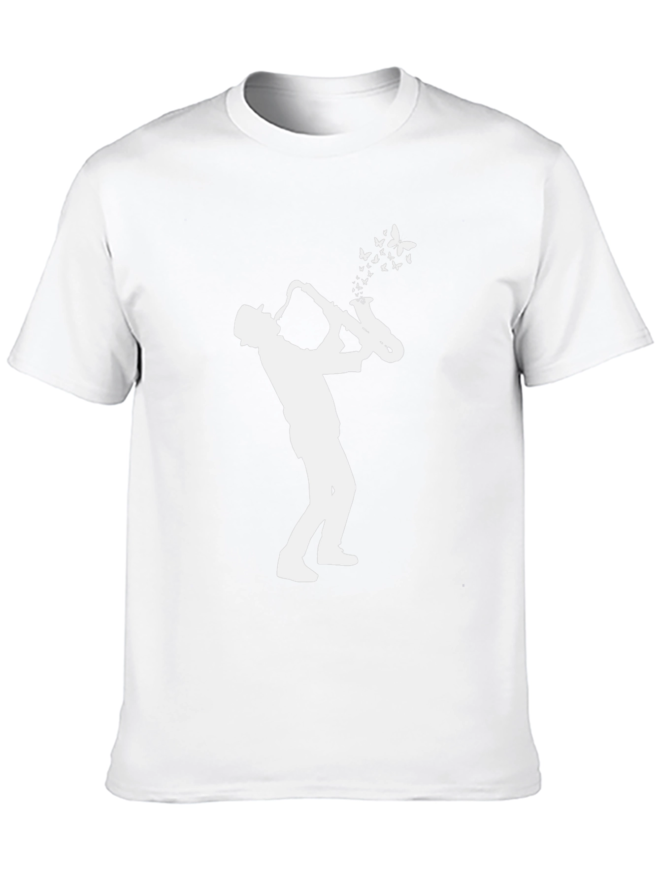 Saxophone Player Butterfly Black T-Shirt