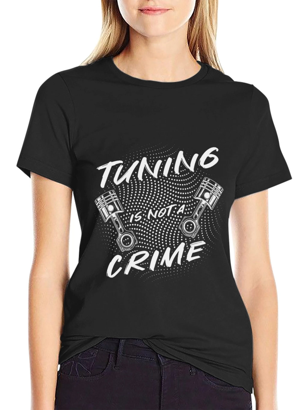 Tuning Is Not A Crime Black Graphic Tee