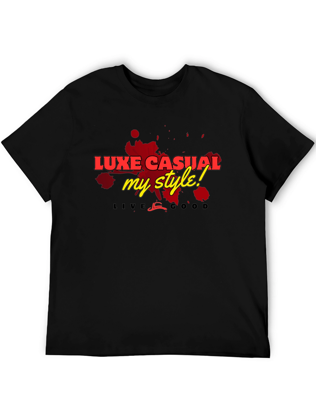 Luxe Casual Graphic Tee - Stylish Mens Black T-Shirt