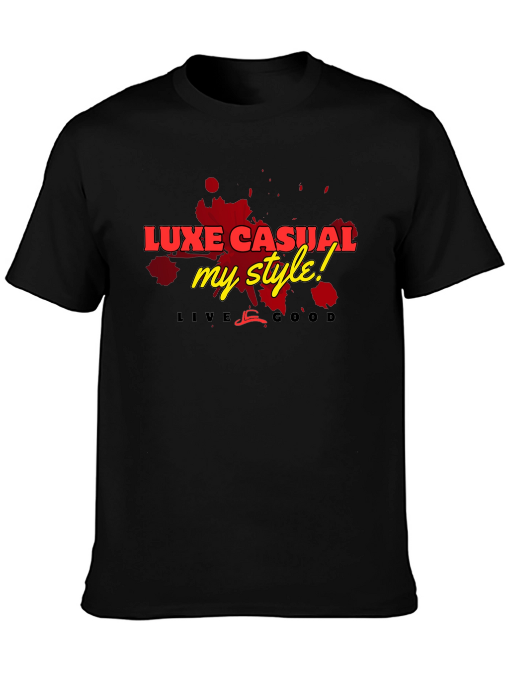 Luxe Casual Graphic Tee - Stylish Mens Black T-Shirt