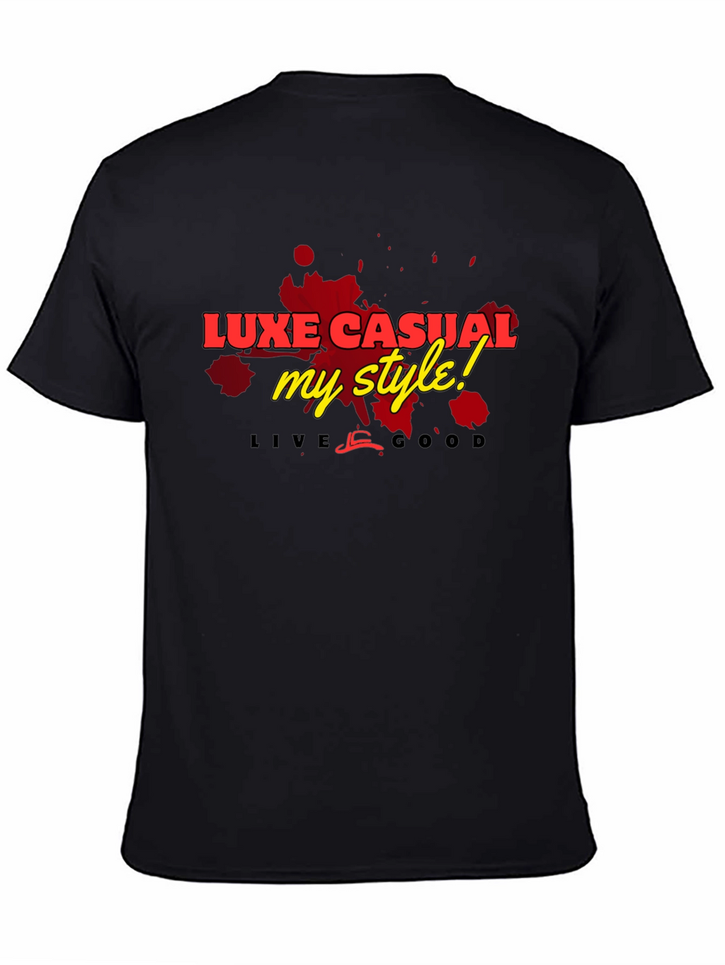 Luxe Casual Graphic Tee - Stylish Mens Black T-Shirt