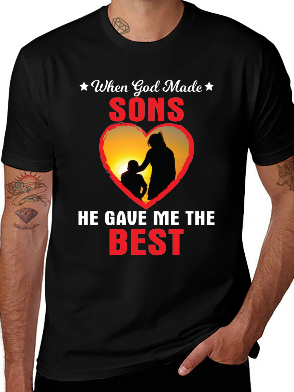 When God Made Sons T-Shirt - Fathers Day Gift