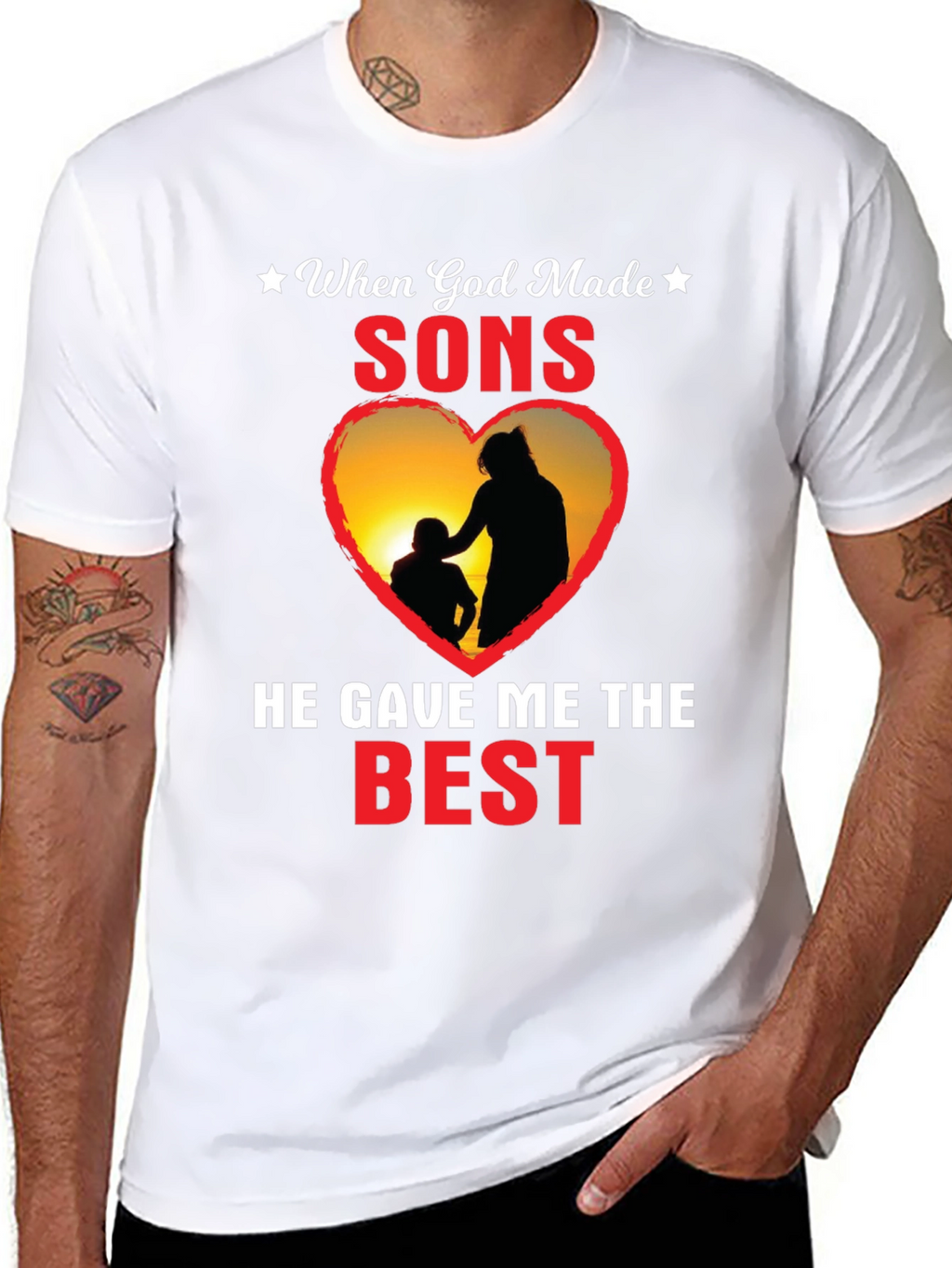 When God Made Sons T-Shirt - Fathers Day Gift