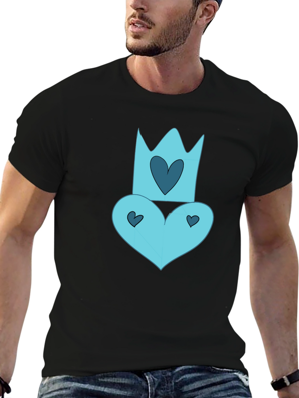Queen of Hearts Black Tee