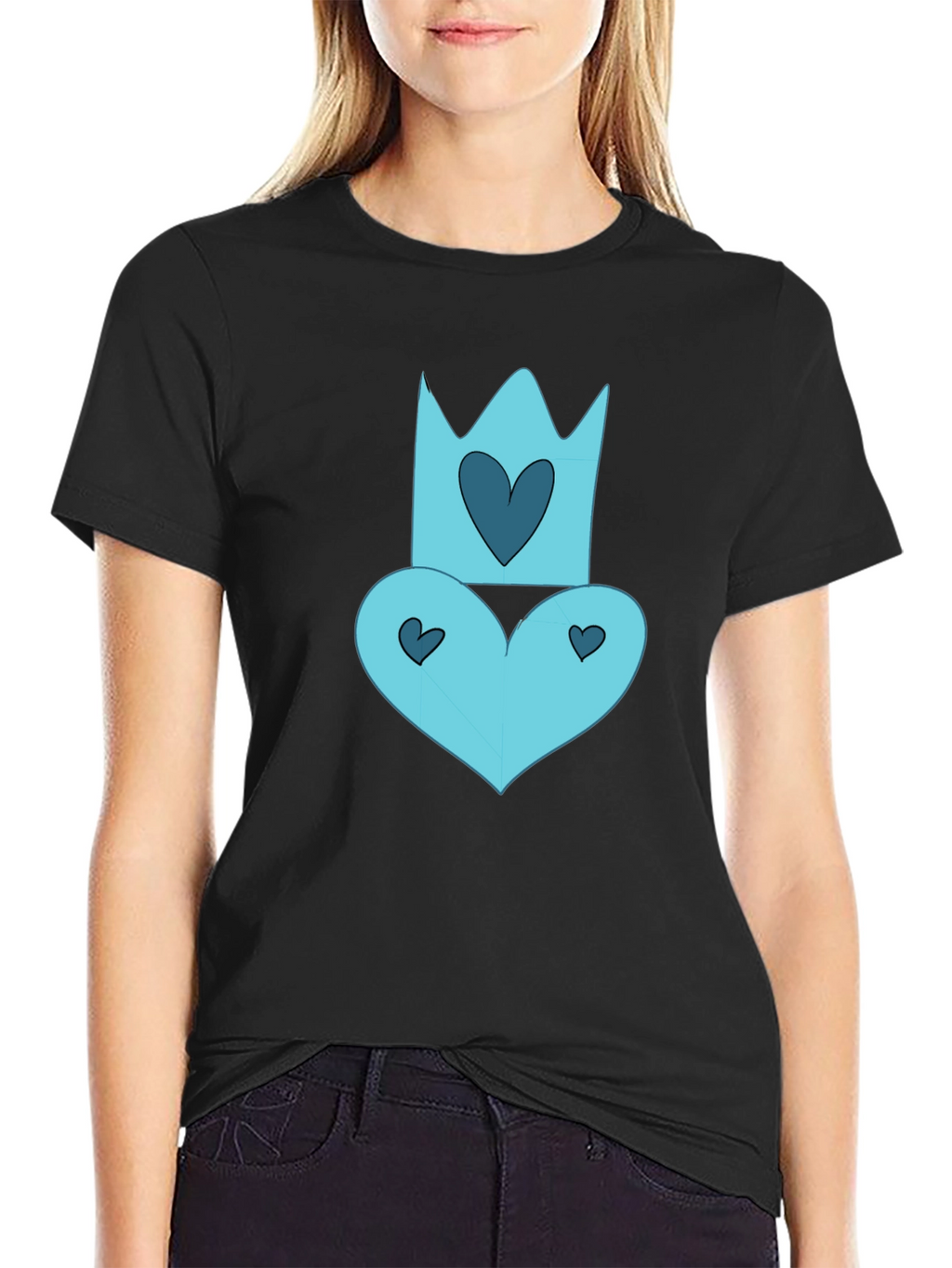 Queen of Hearts Black Tee