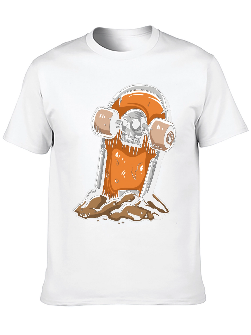 Skateboarding Skull T-Shirt - Black