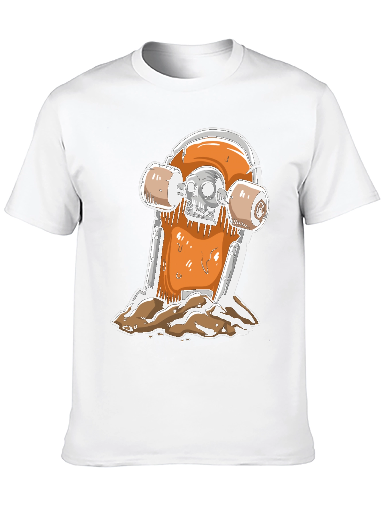 Skateboarding Skull T-Shirt - Black