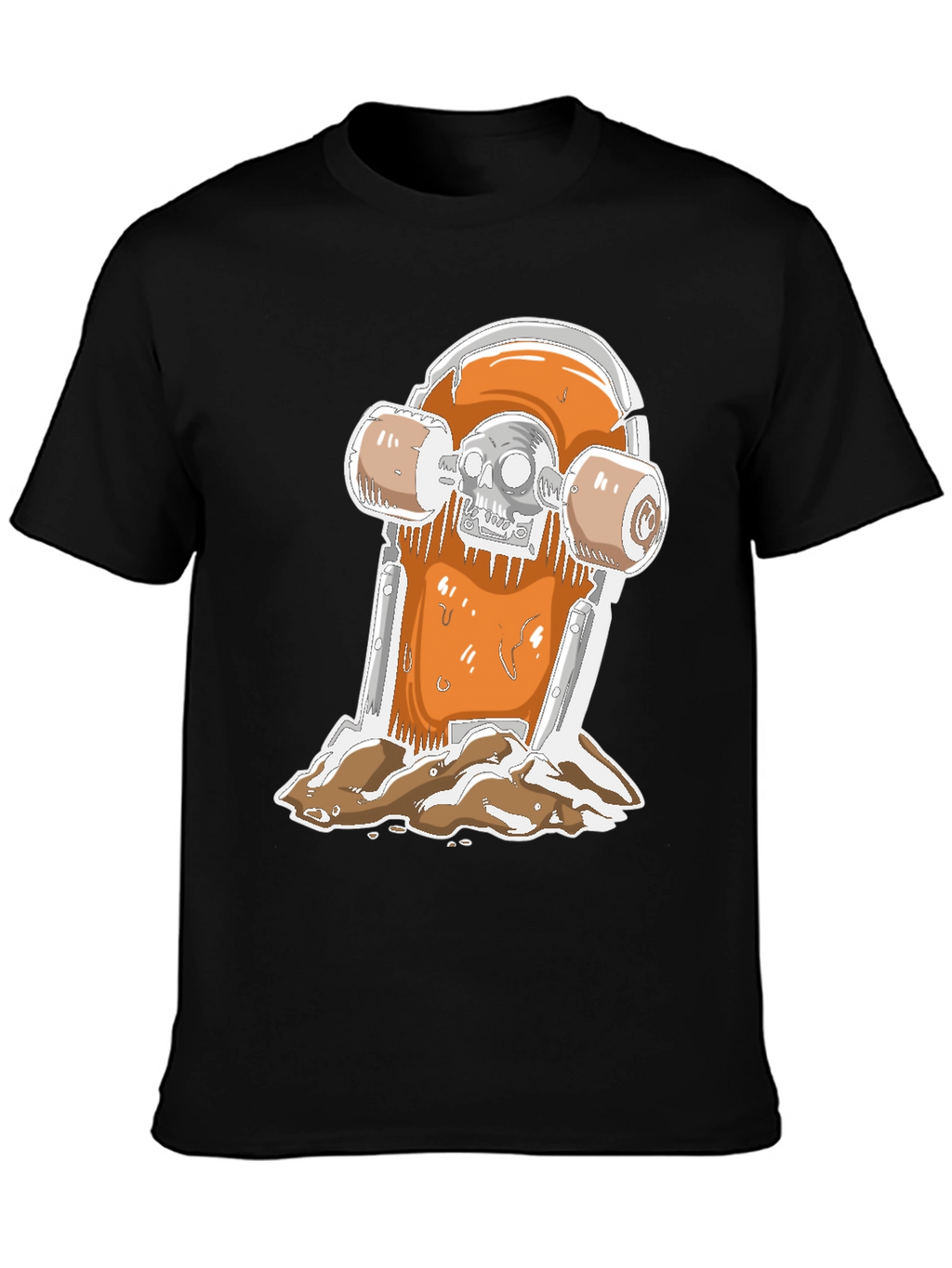 Skateboarding Skull T-Shirt - Black