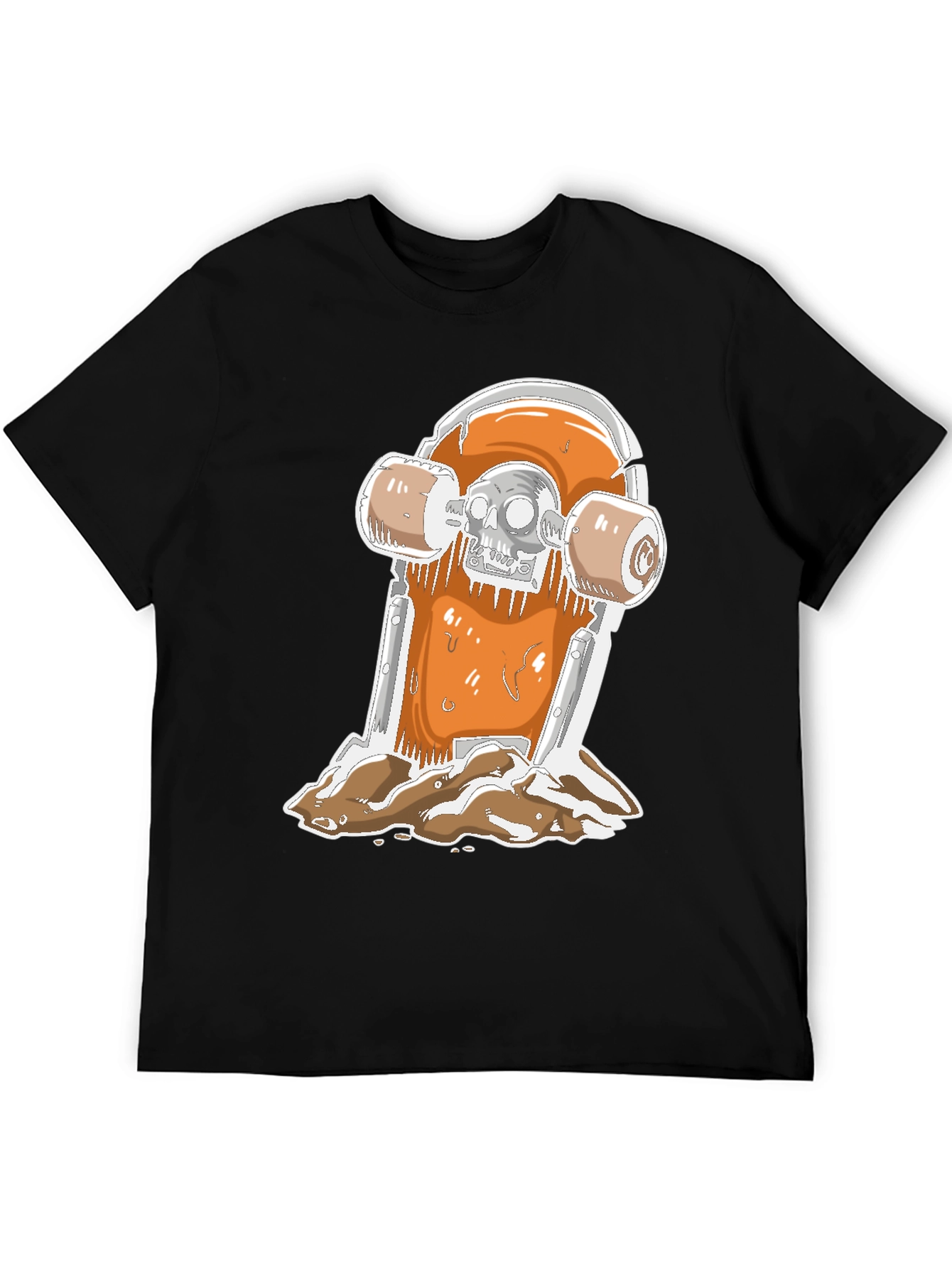 Skateboarding Skull T-Shirt - Black
