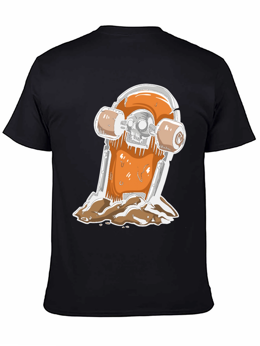 Skateboarding Skull T-Shirt - Black